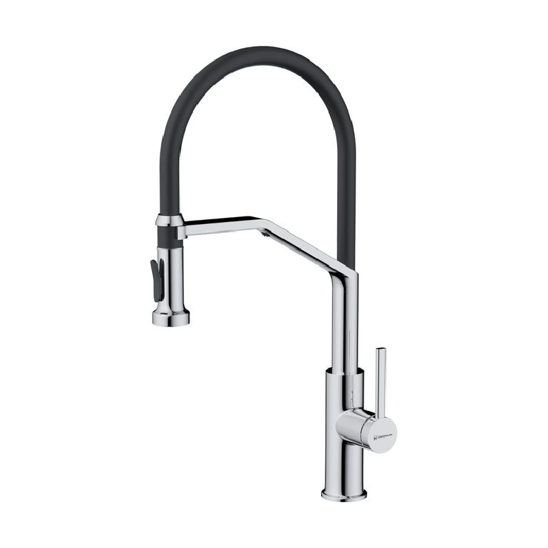 Изображение товара Однорычажный кухонный смеситель Omoikiri Makkari с фильтром черный хром 22 см