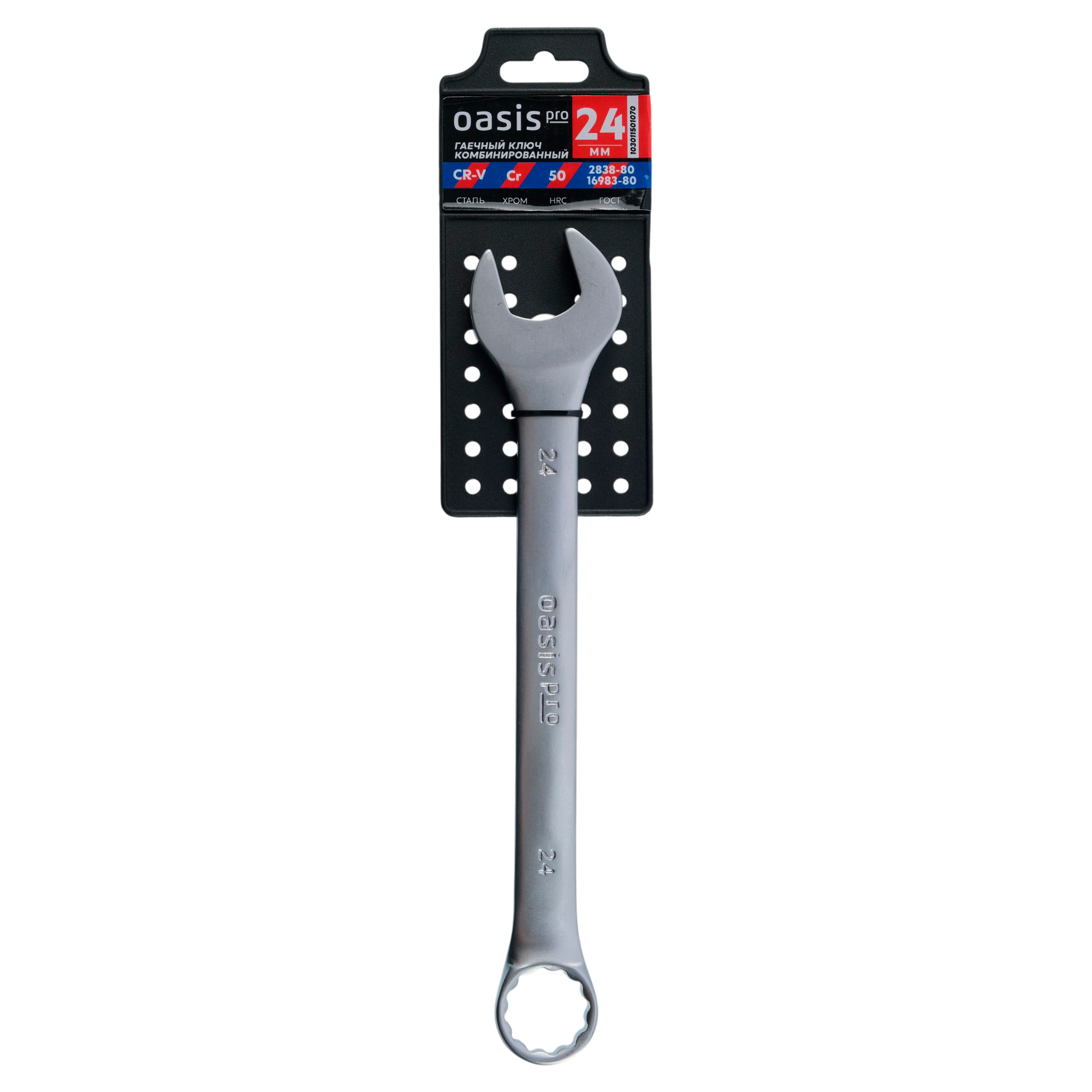 Изображение товара Ключ комбинированный Oasis 24 мм 275 мм хромированное покрытие Индия
