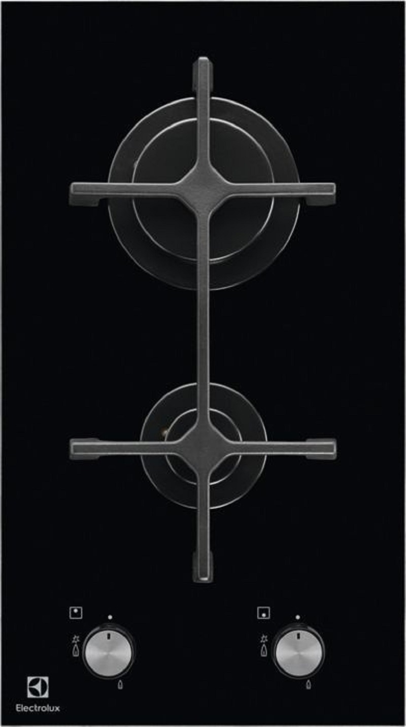 Изображение товара Газовая варочная панель Electrolux EGC3322NVK 39 см 2 конфорки цвет черный