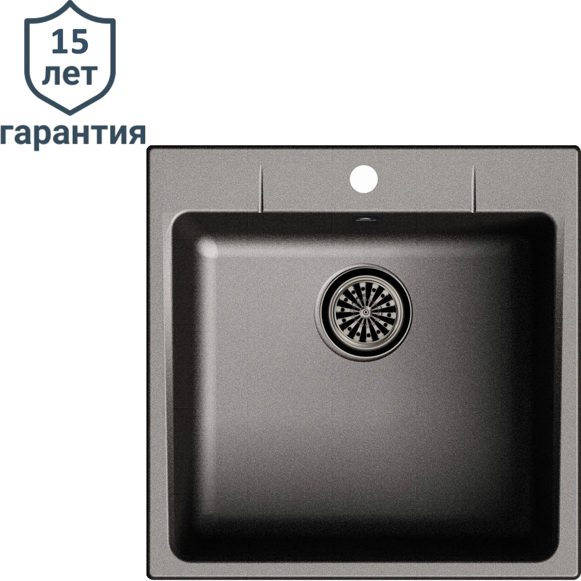 Мойка для кухни врезная Delinia 51x51 см глубина чаши 20 см кварц цвет антрацит - 1