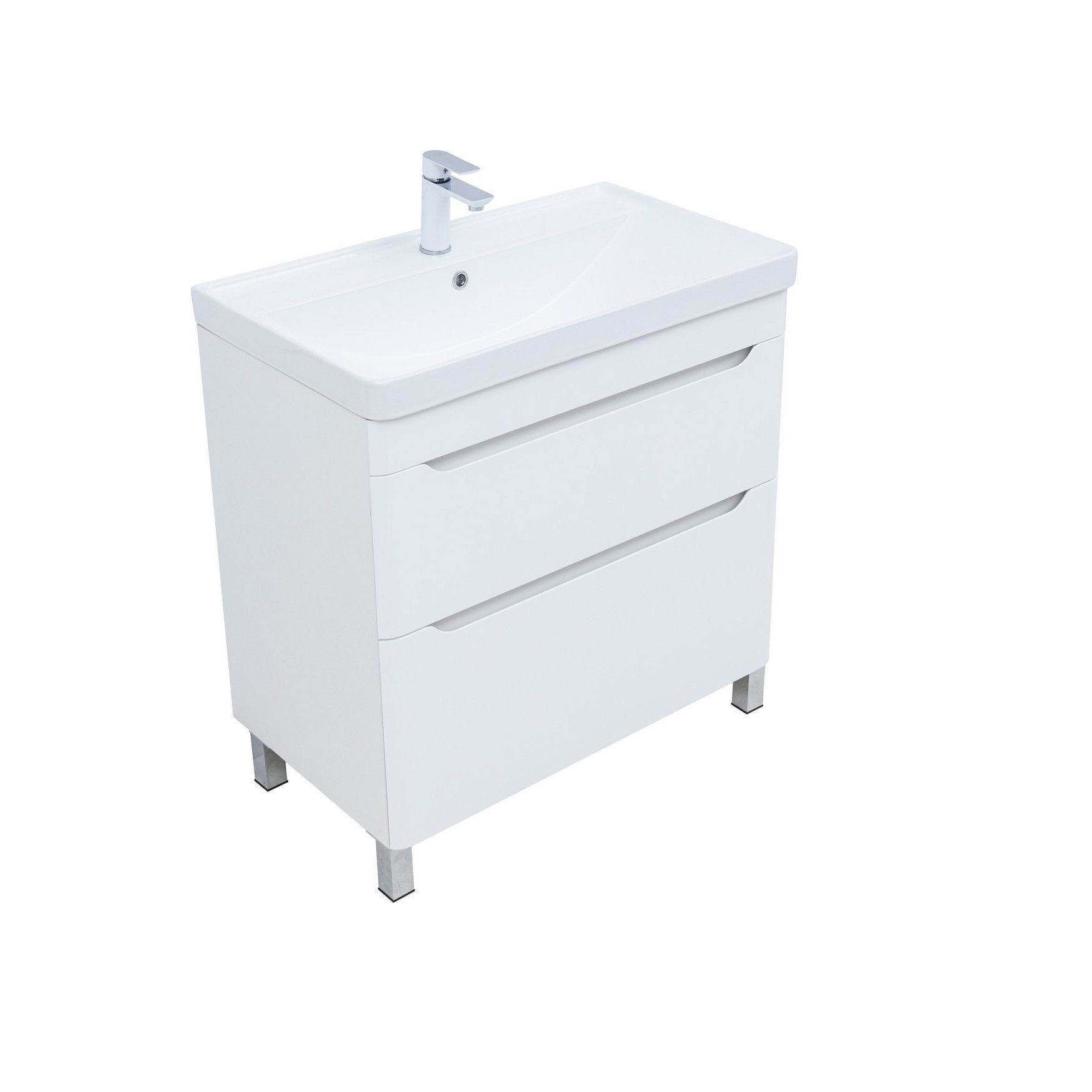 Изображение товара Тумба под раковину Logan Twin 79.4см белый сатин влагостойкая МДФ и ЛДСП