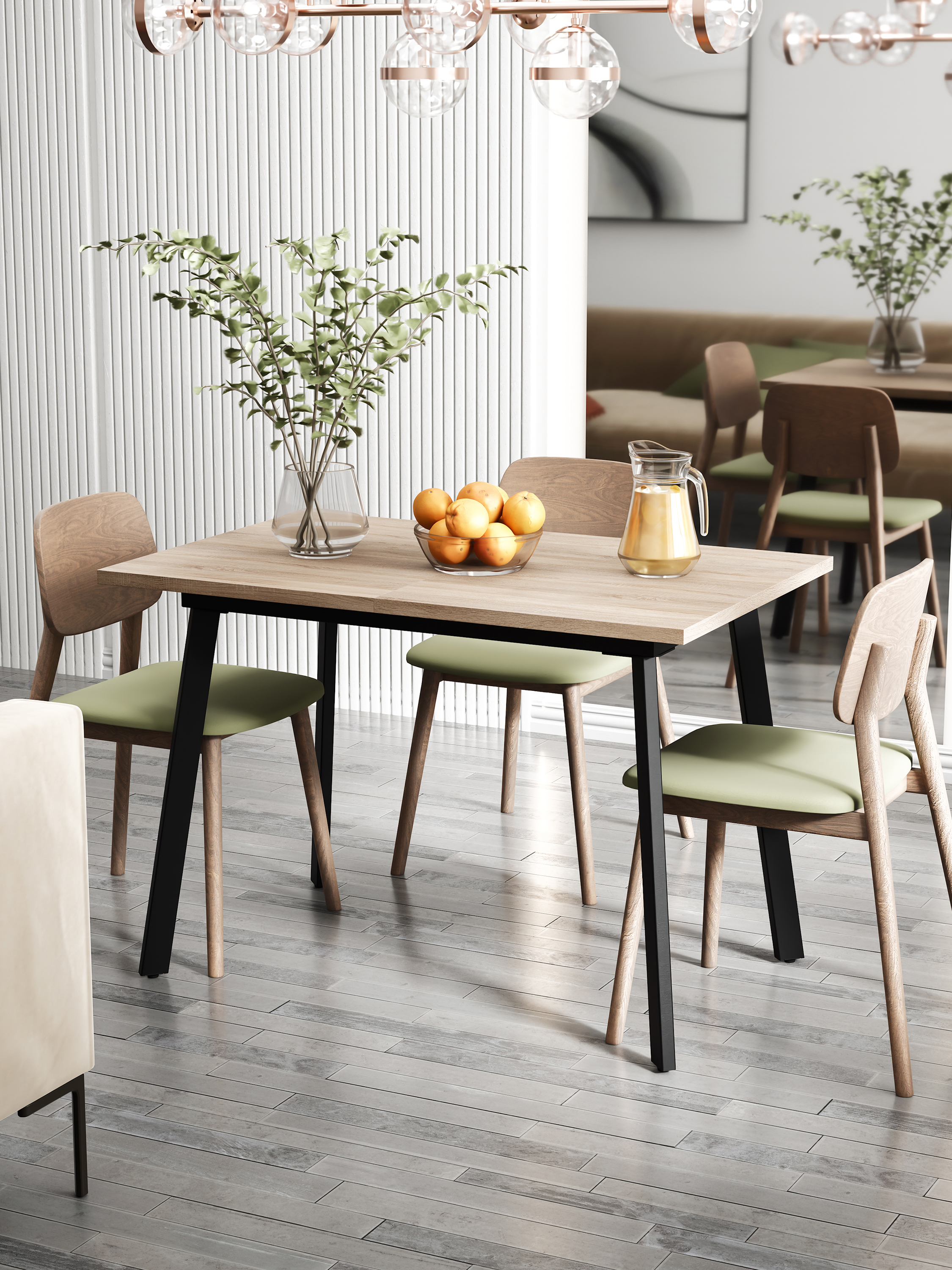 Изображение товара Обеденный раскладной прямоугольный стол A1 home 120x120 см дуб сонома лдсп