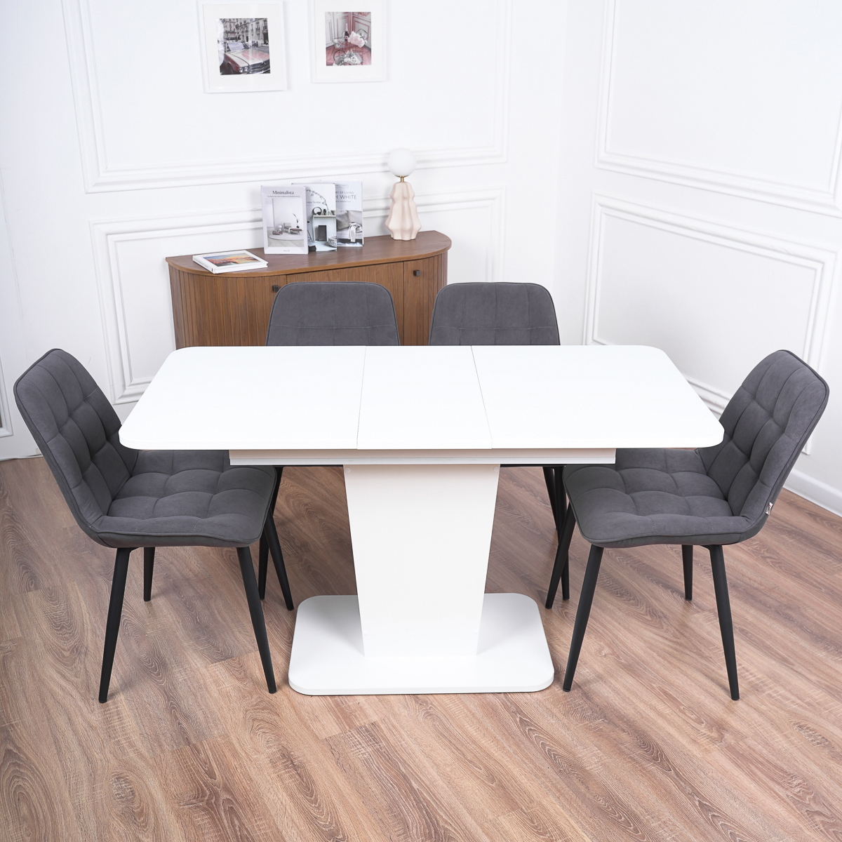 Изображение товара Кухонный раздвижной стол Frenesie 108(138)х68 см белый современный