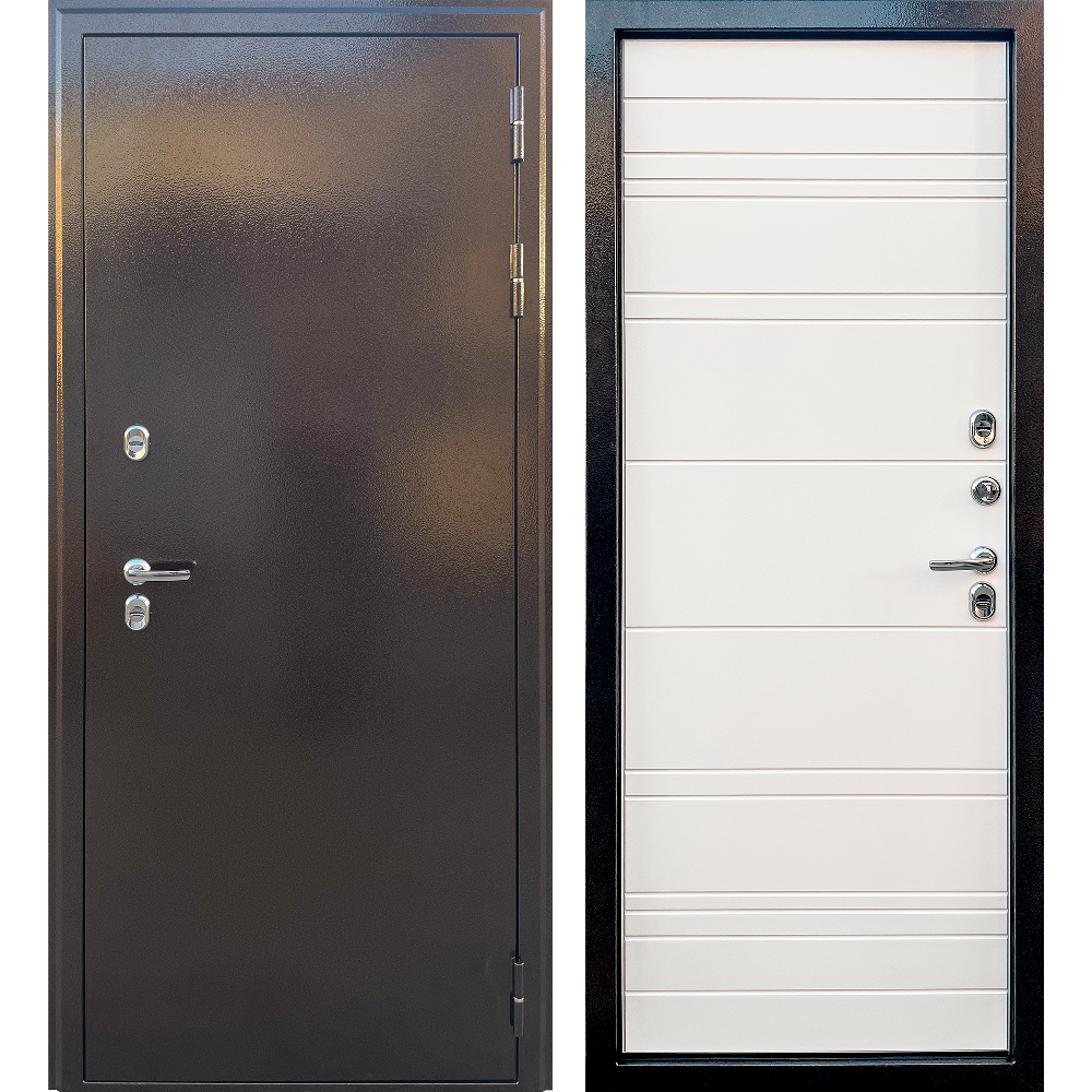 Изображение товара Входная дверь Дверной континент Термаль Люкс 205x86см с терморазрывом антик медь и белый