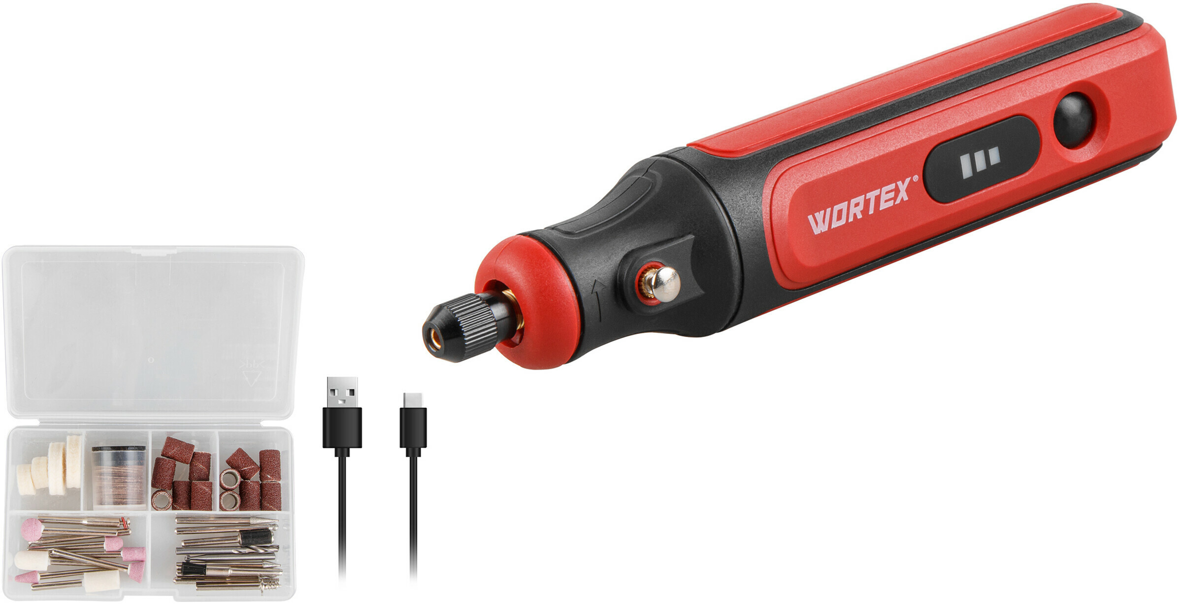 Изображение товара Аккумуляторный гравер Wortex MG 1415 ELi с аксессуарами 18000 об/мин 4 В
