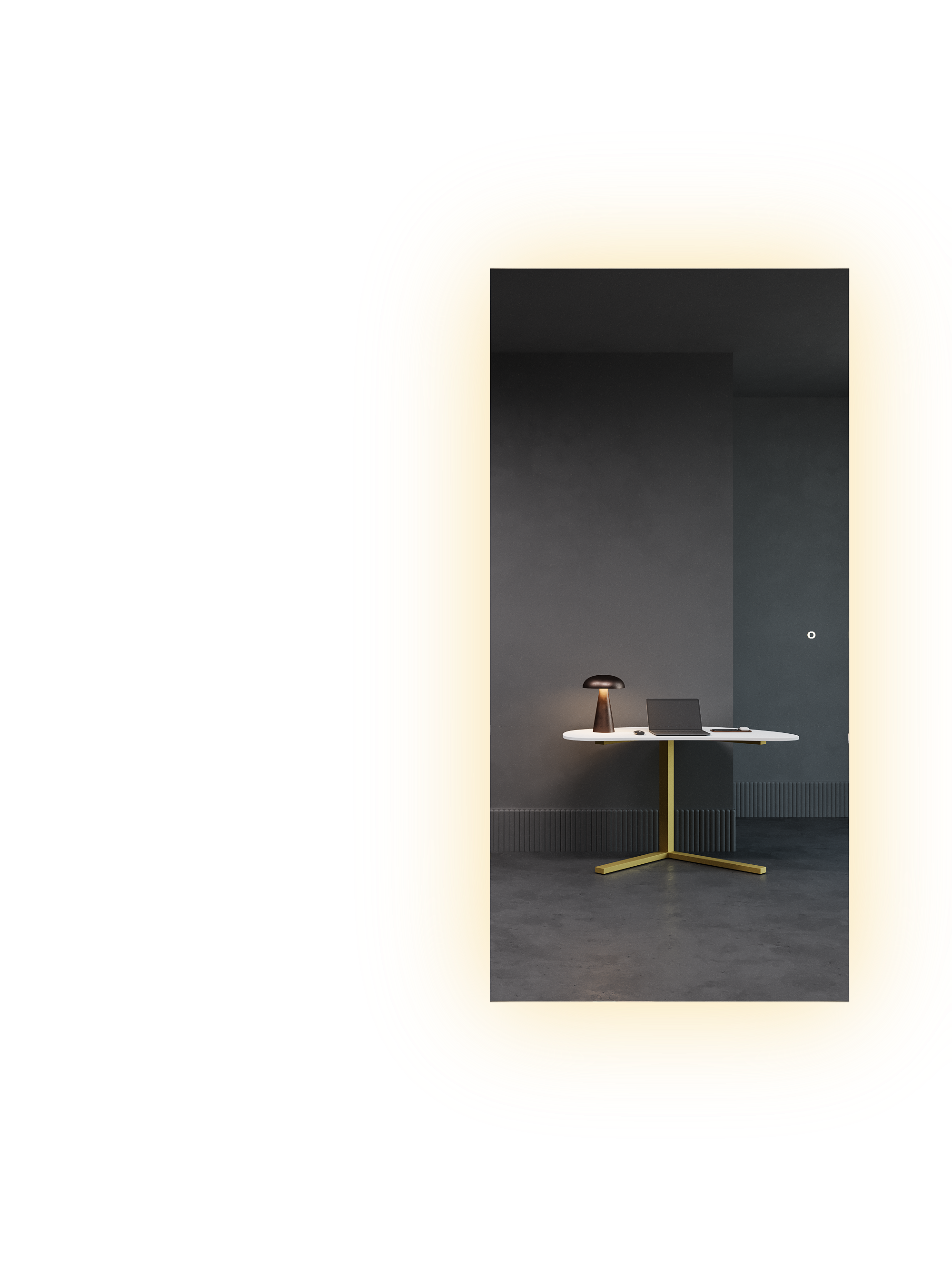 Изображение товара Зеркало для ванной комнаты с подсветкой Genglass Halfeo 96x196 см безрамное