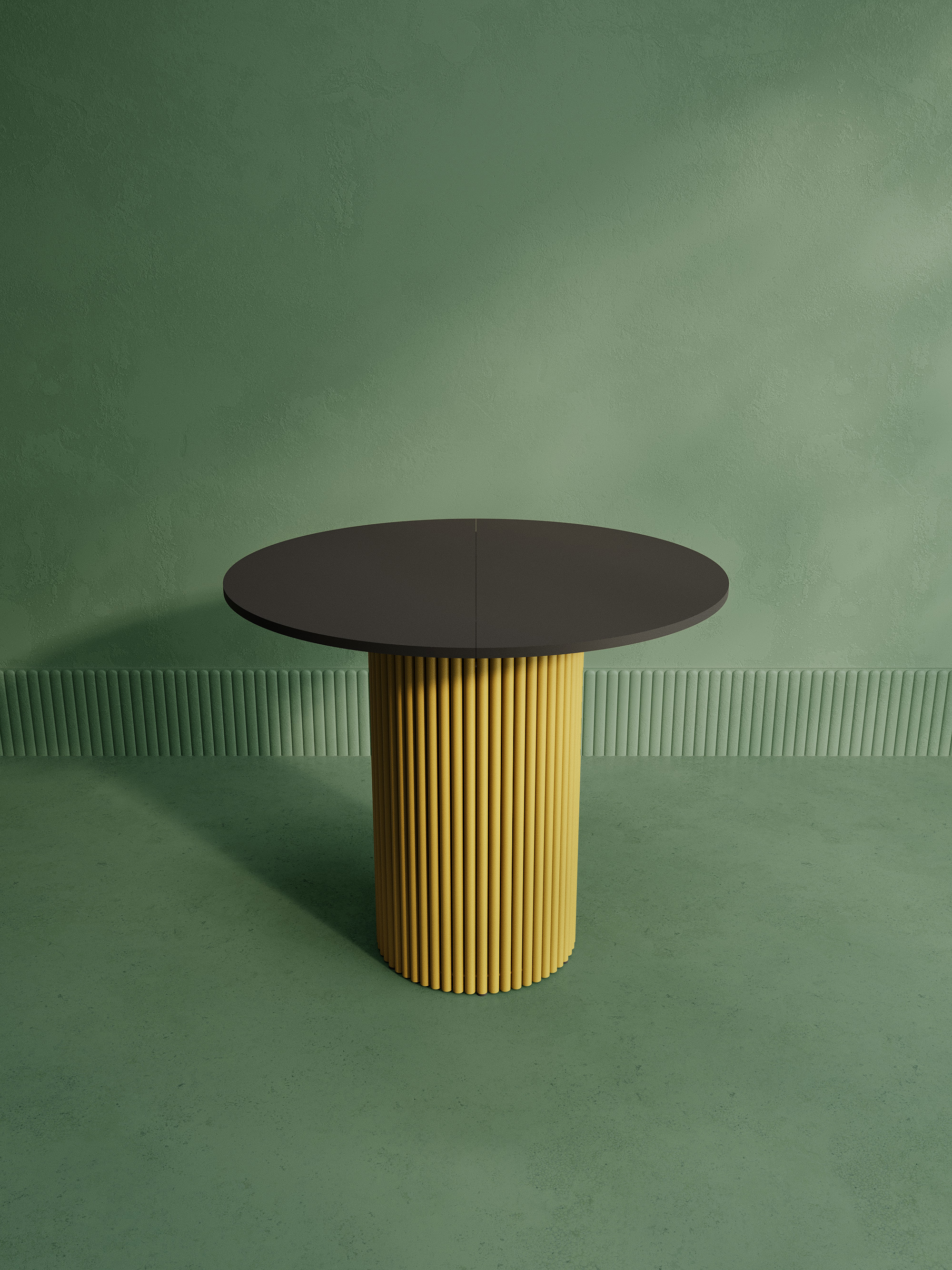 Изображение товара Стол-трансформер круглый Genglass GGT-03-3-3-L-90-12090 90x90 см лдсп цвет белый