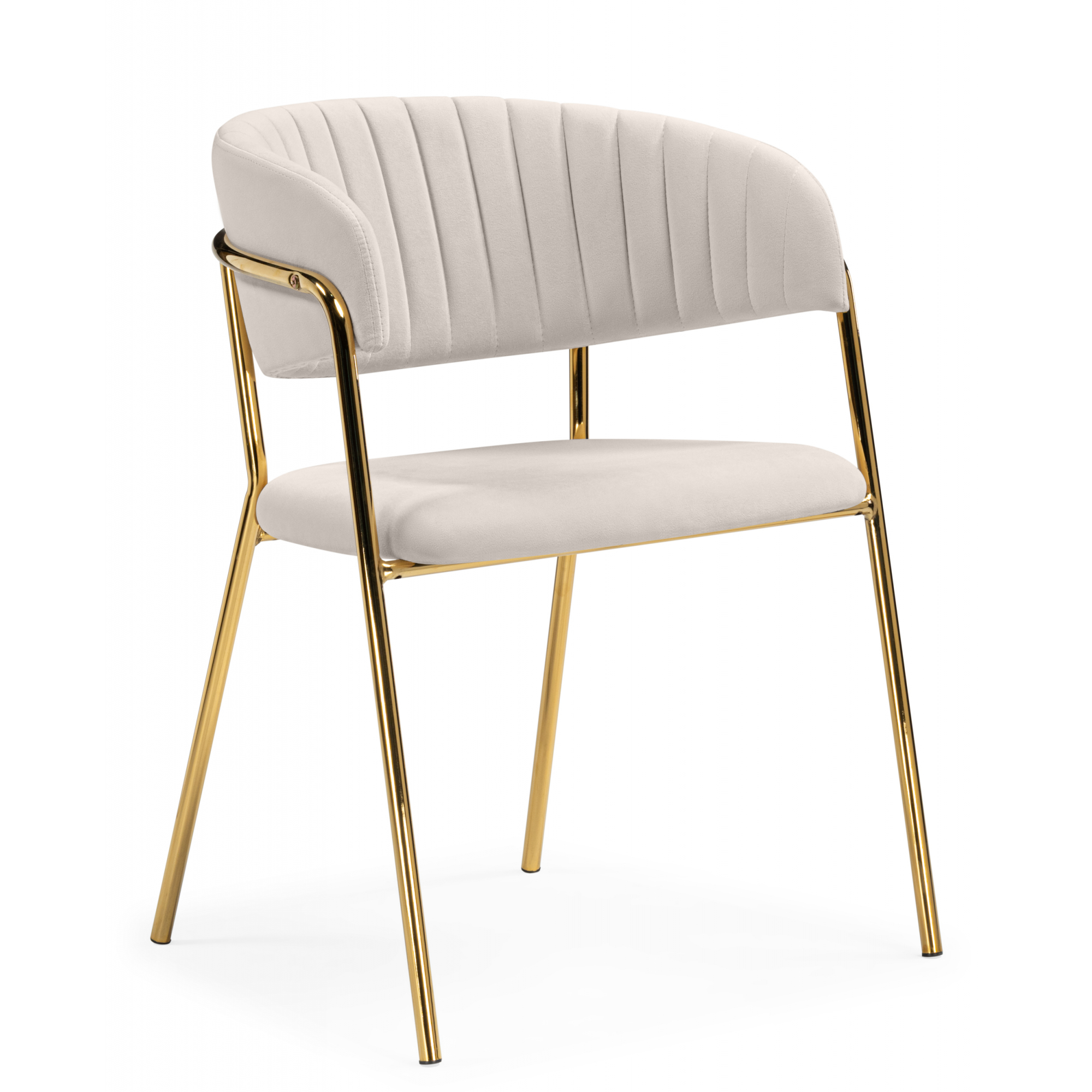 Изображение товара Стул Woodville Kamelia 49x83x54 см велюр цвет бежевый / золотой