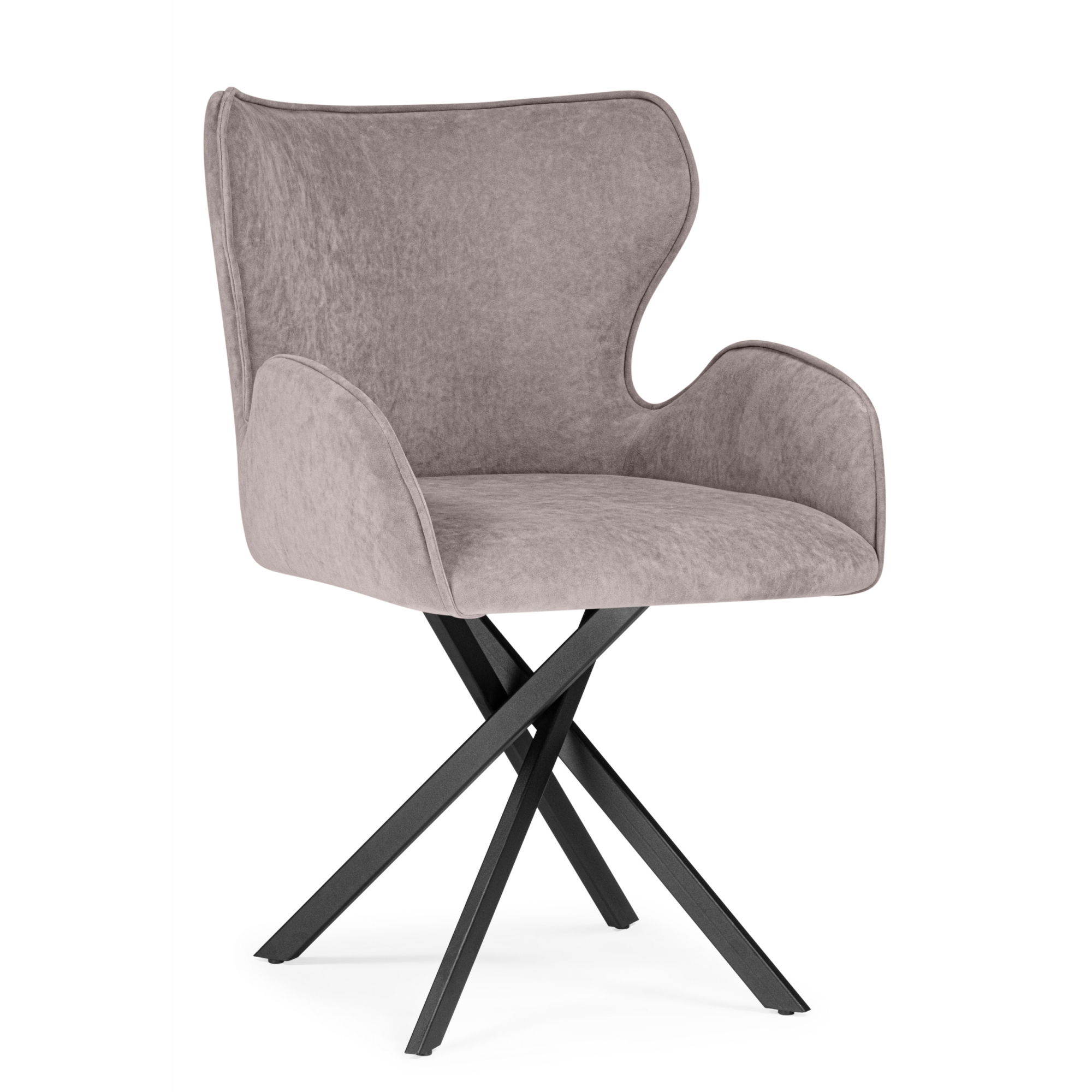 Изображение товара Стул Woodville Карлайл с вращающимся сиденьем велюр черный коричневый размер