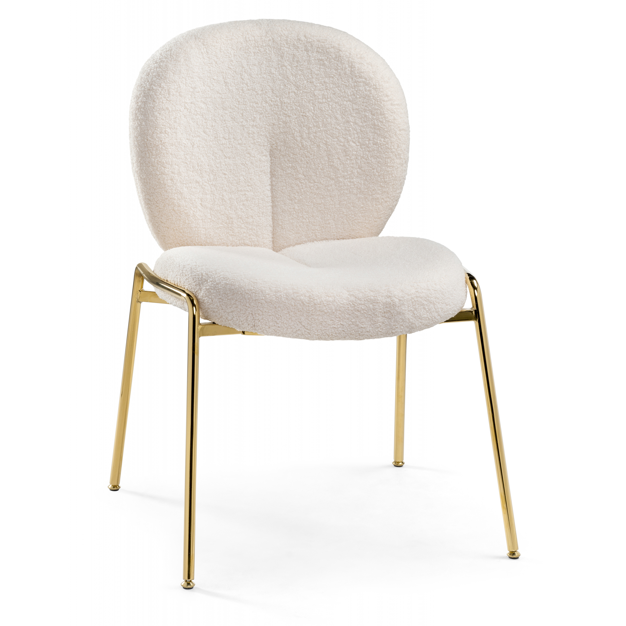 Изображение товара Стул Woodville Kalipso 50x85x60 см с тканью белый и золото современный дизайн