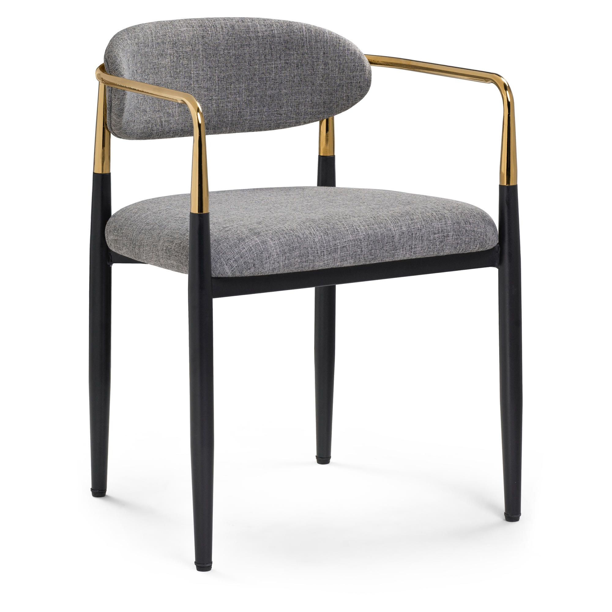 Изображение товара Кресло Woodville Lord 45x69x52 см рогожка цвет gray/black/gold