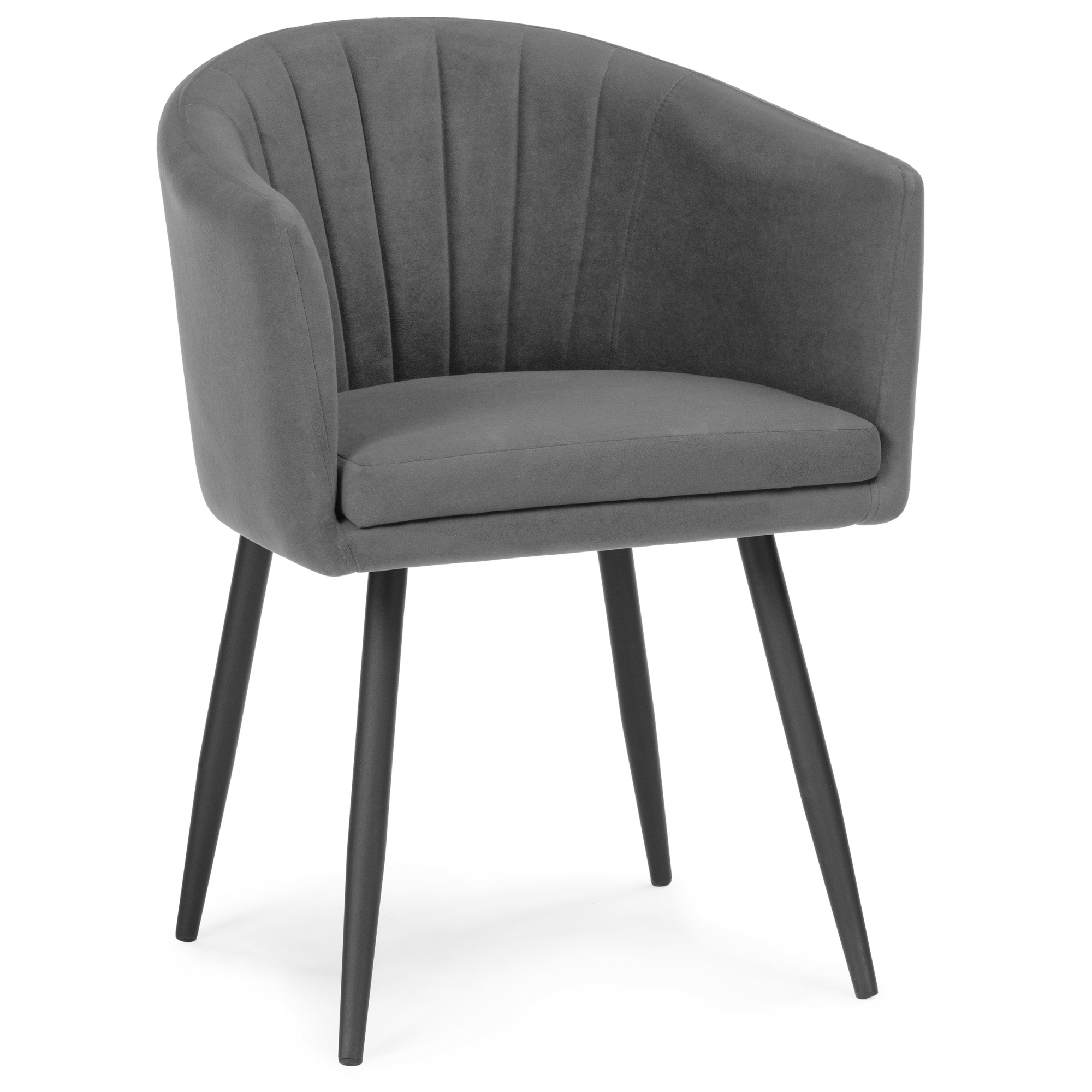 Изображение товара Стул Woodville Валета 44x83x57 см велюр цвет темно-серый велюр / черный