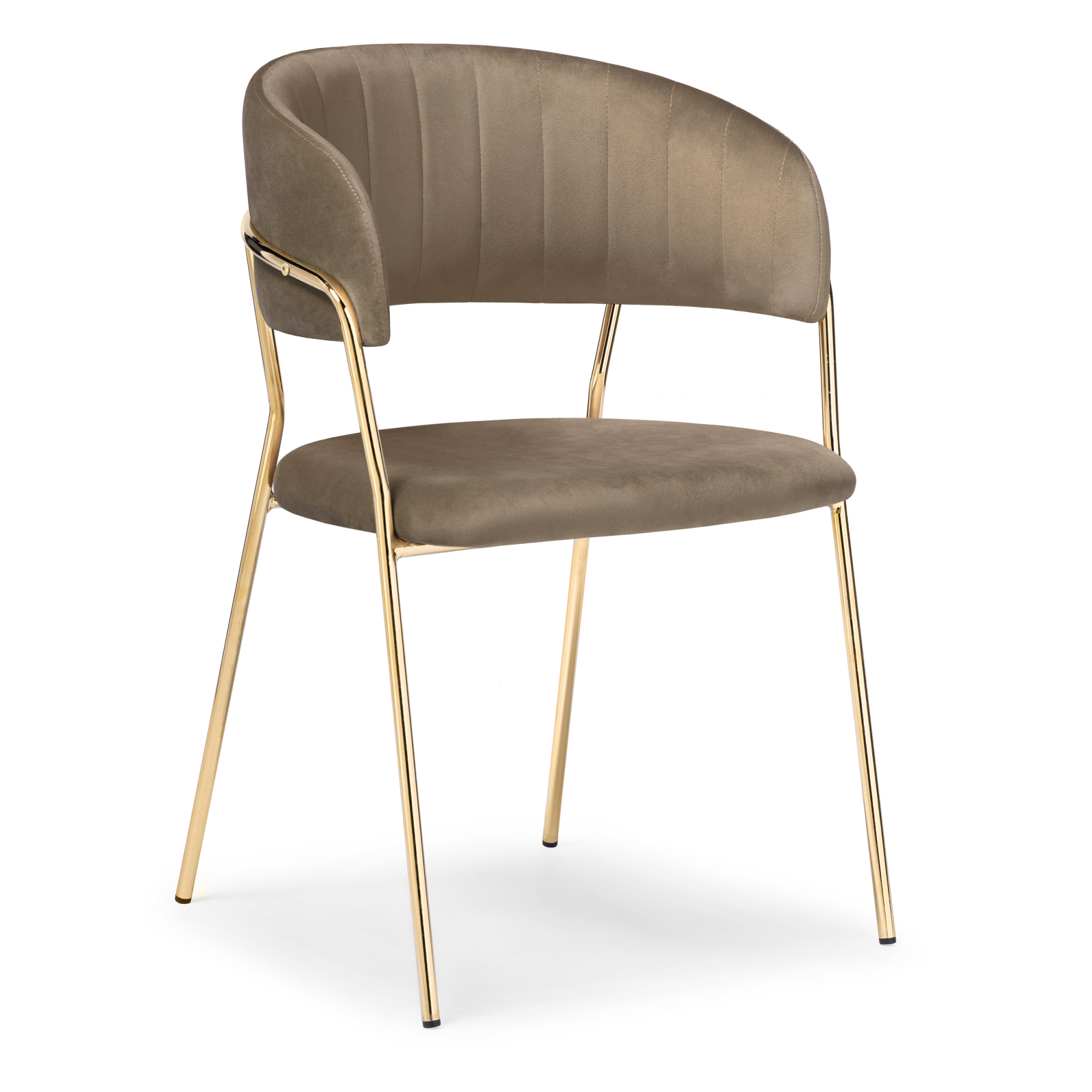 Изображение товара Стул Woodville Kamelia 49x83x54 см велюр цвет бежевый велюр / золото