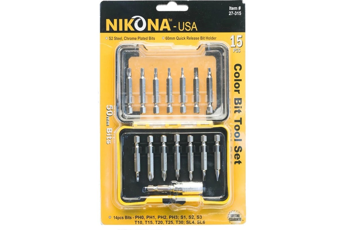 Изображение товара Набор бит Nikona 27-315 15 шт с кейсом и магнитным держателем