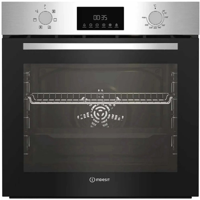 Изображение товара Встраиваемый духовой шкаф Indesit IFE 3644 J IX 64x64x66 см цвет серый/серебристый