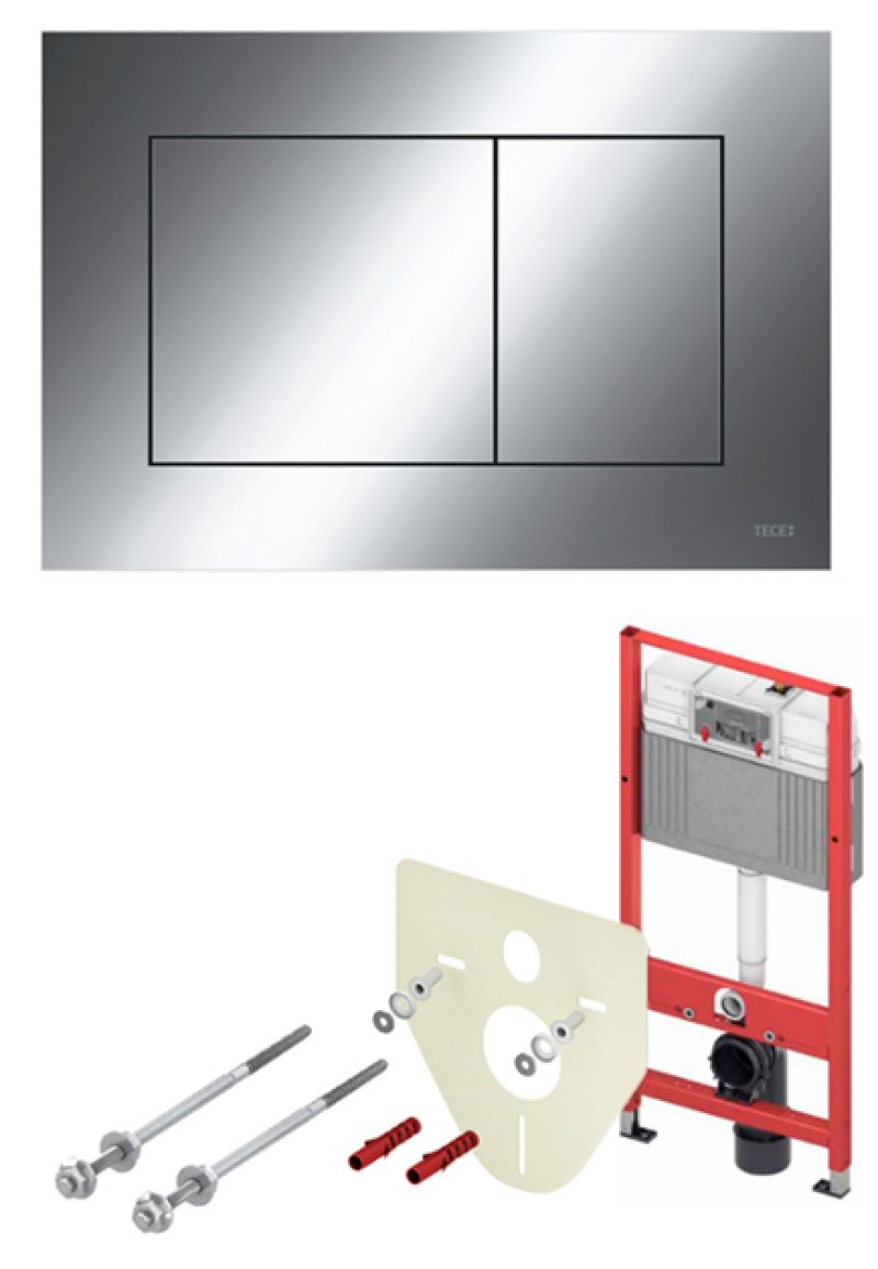Изображение товара Инсталляция для унитаза TECE 9400412 c кнопкой хром без унитаза