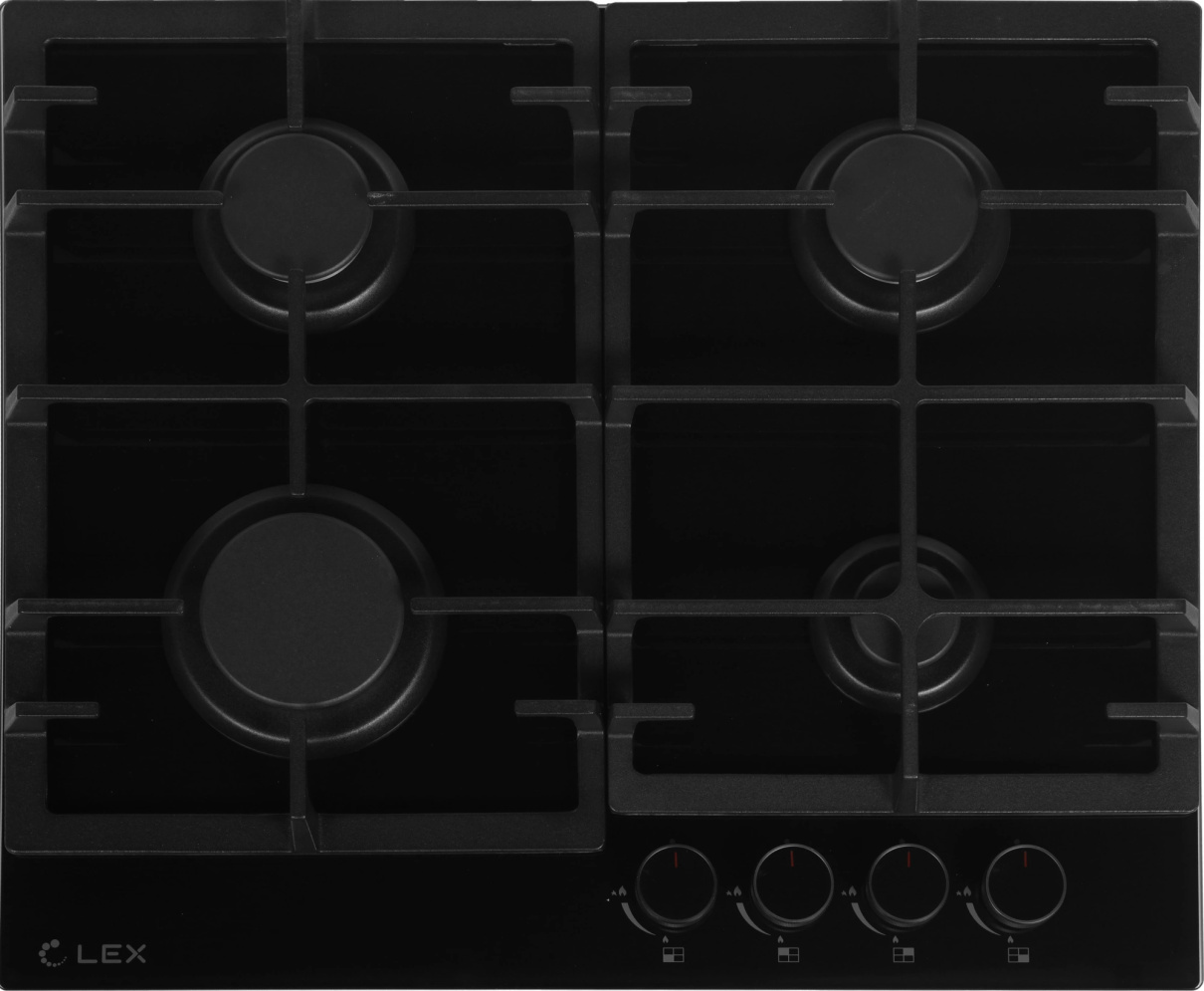Изображение товара Газовая варочная панель Lex GVG 642A BBL 4 конфорки черный встраиваемая