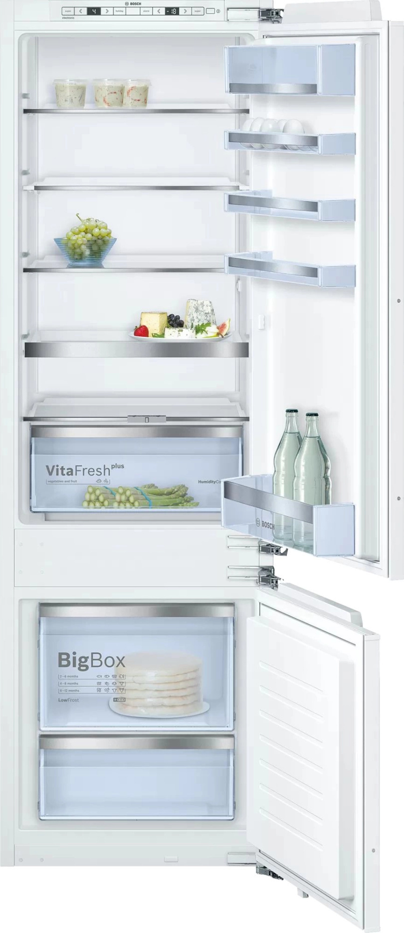 Изображение товара Встраиваемый холодильник Bosch KIS87AF30U 2-камерный белый с цифровым дисплеем