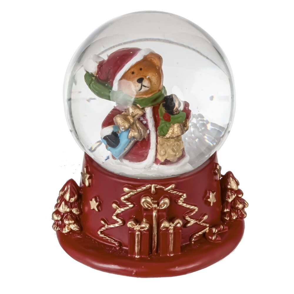 Изображение товара Новогодняя фигурка Мишка в костюме Деда Мороза 6 см стеклянный шар