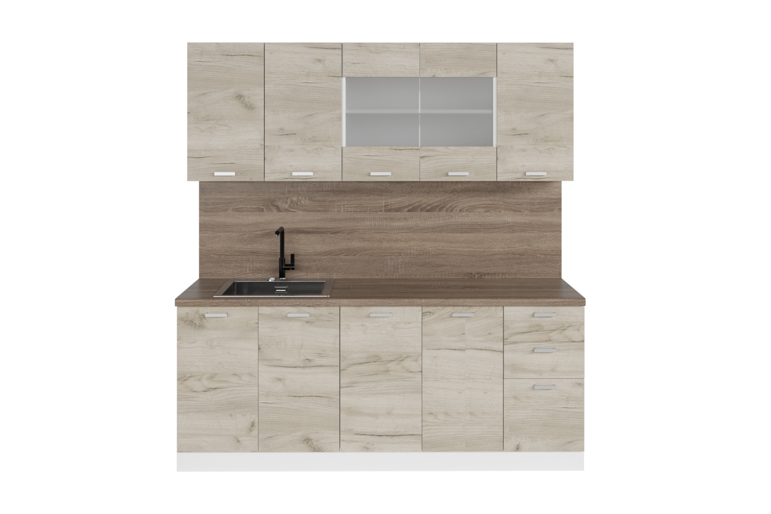 Изображение товара Кухонный гарнитур Gerda Синтра 2000 Браун 200x212x60 см ЛДСП цвет дуб