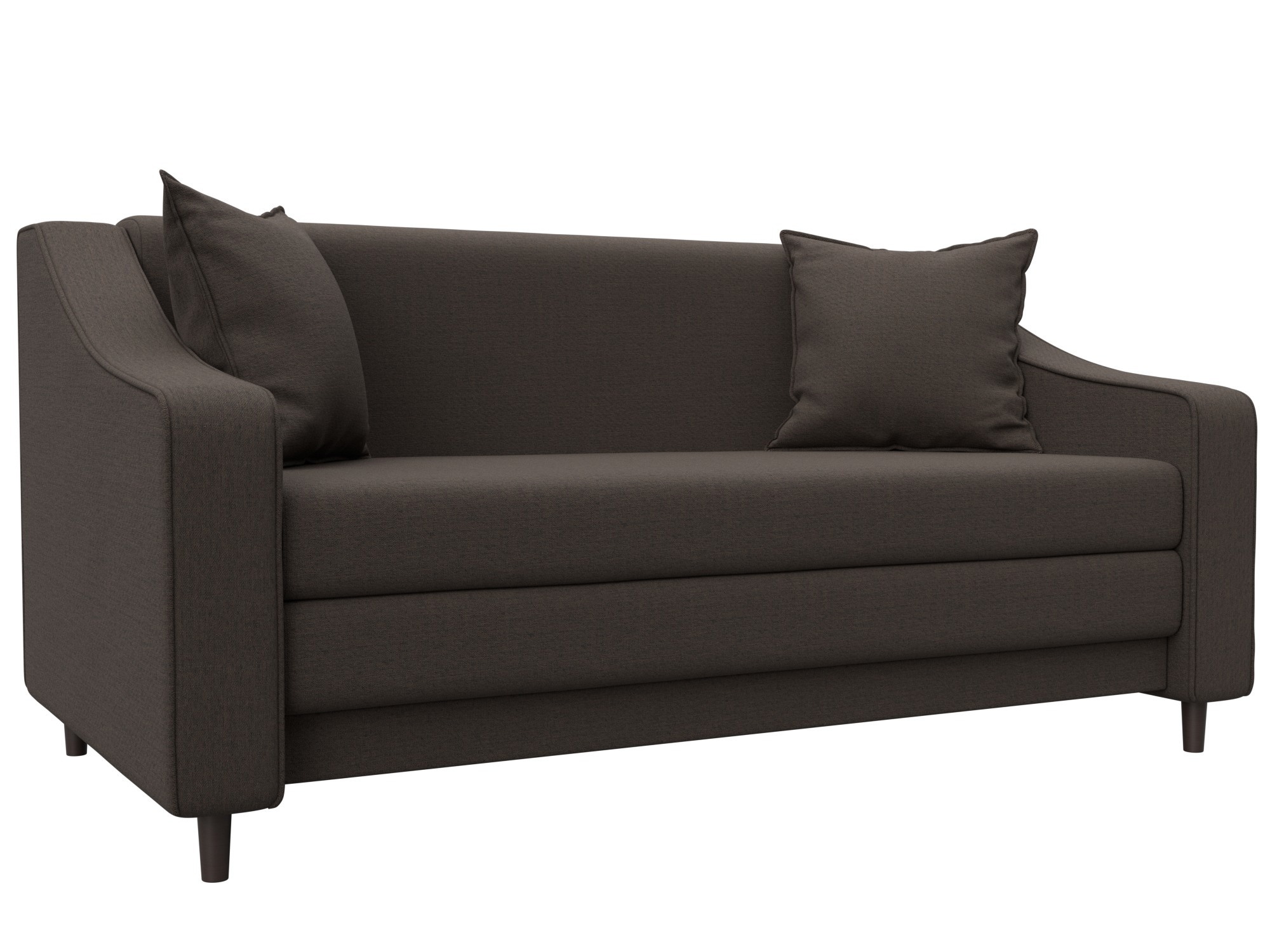 Изображение товара Прямой раскладной диван Лига-071 с кожзамом коричневый 164x82x93 см комфортное решение