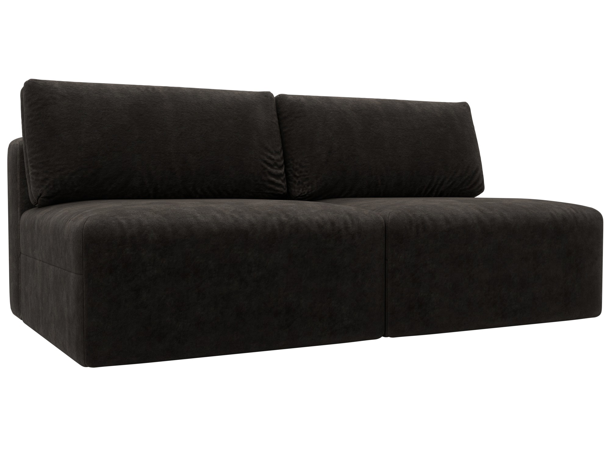 Изображение товара Диван прямой модульный Лига-060 НПБ с ящиками велюр коричневый 200x84x118 см