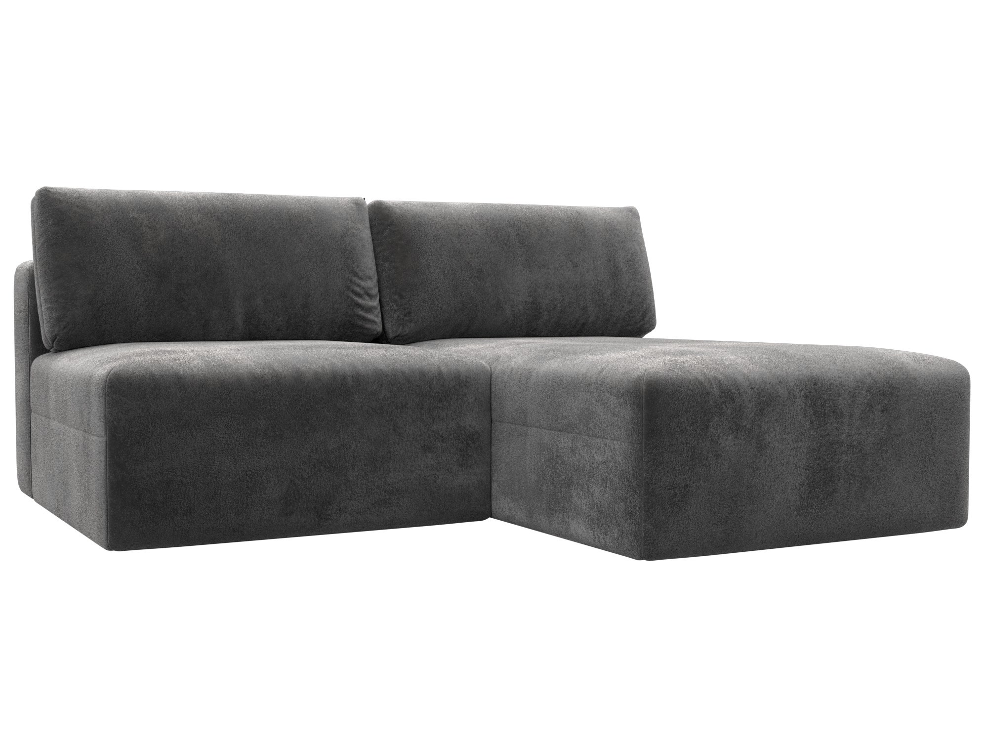 Изображение товара Угловой модульный диван Лига-060 НПБ с велюром серый современной конструкции