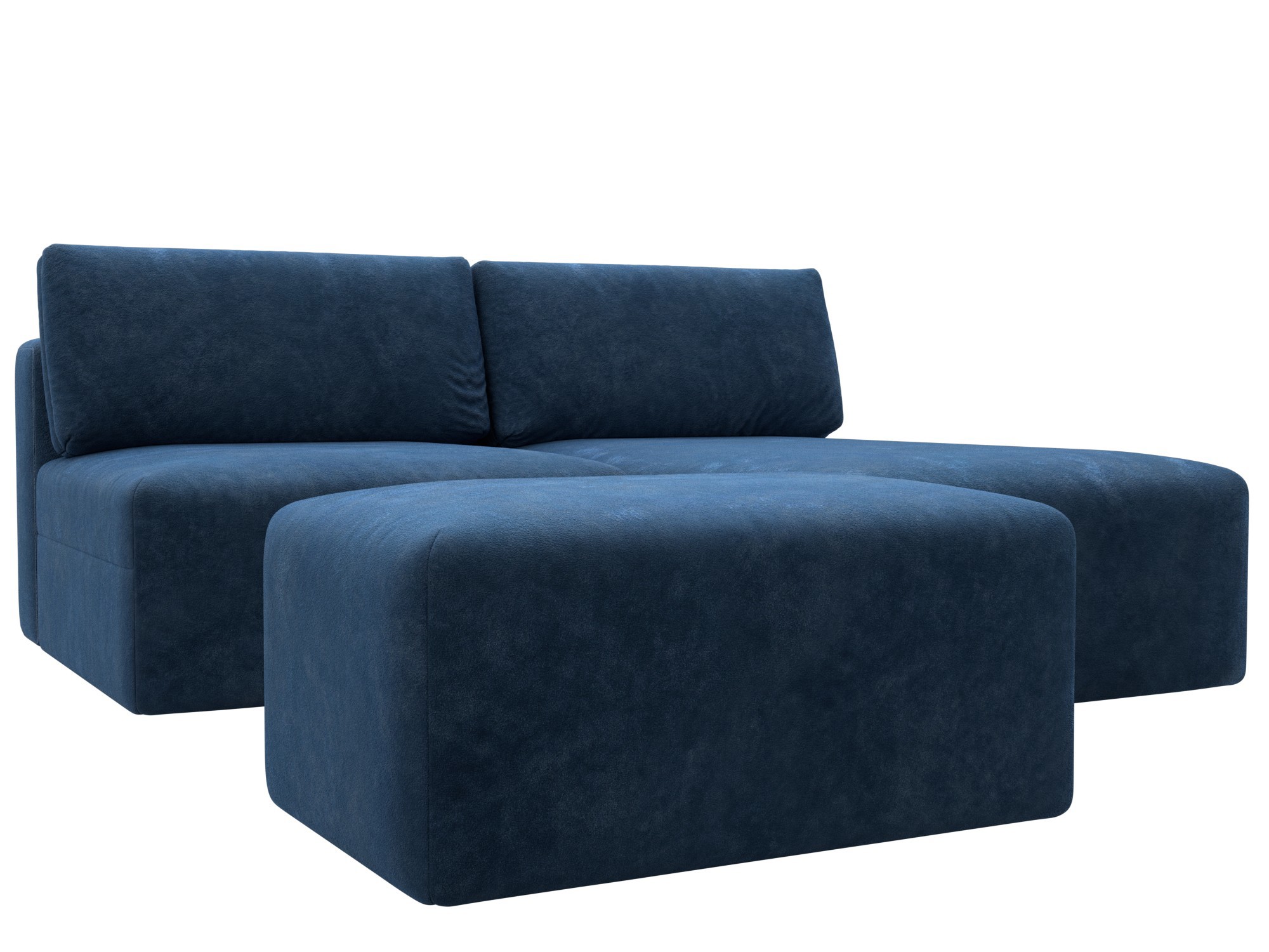 Изображение товара Диван угловой модульный с пуфом Лига-060 НПБ Лига диванов 129696 267x84x187 см велюр цвет brut 11 синий