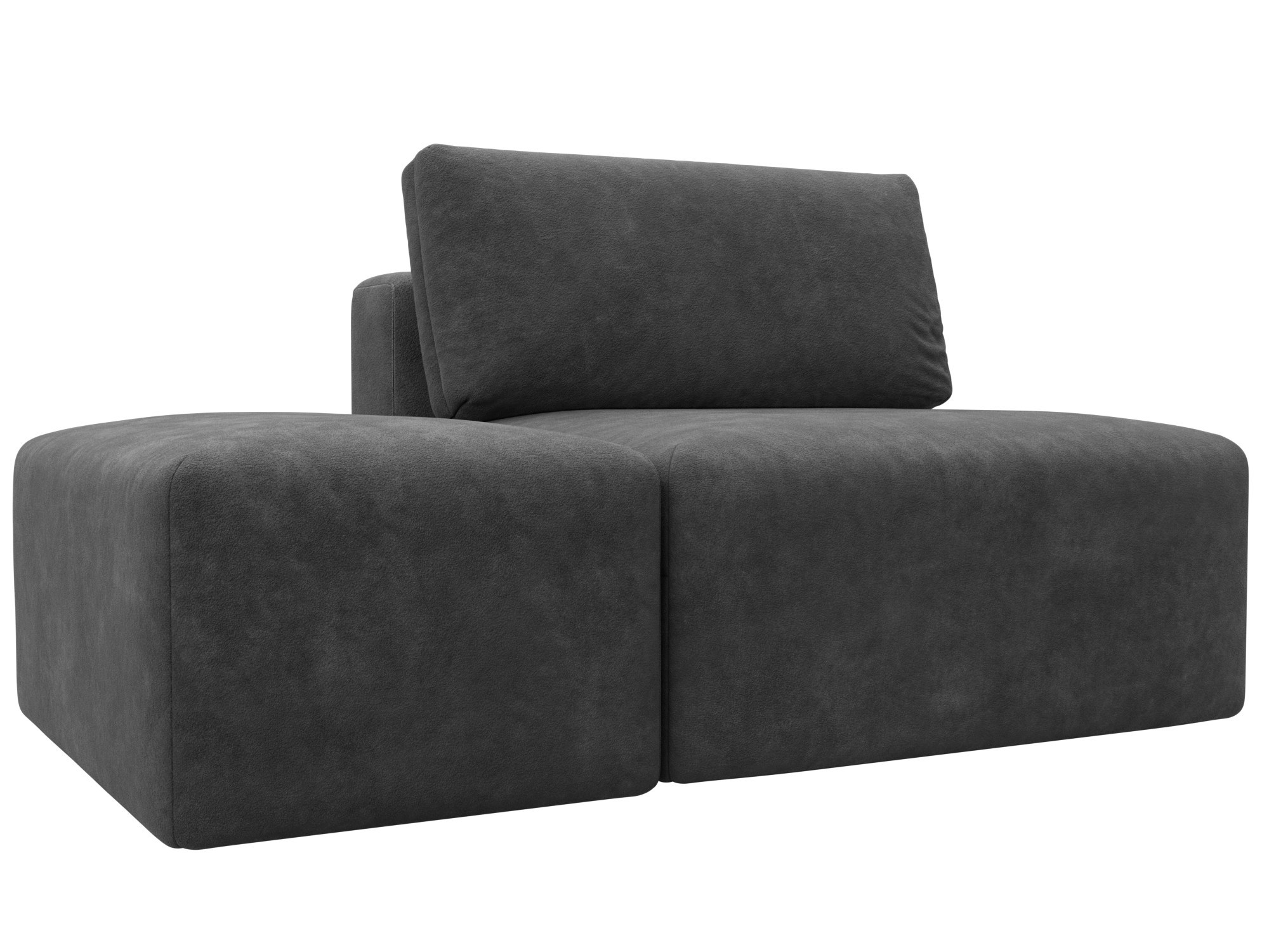 Изображение товара Модульный диван и пуф Лига-060 НПБ, велюр, темно-серый, 100х84х185 см