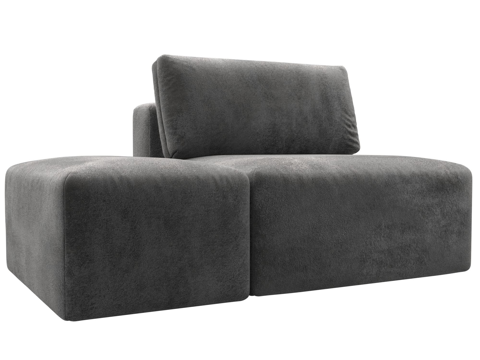 Изображение товара Модульный диван и пуф Лига-060 НПБ с ящиком велюр серый 100x84x185 см