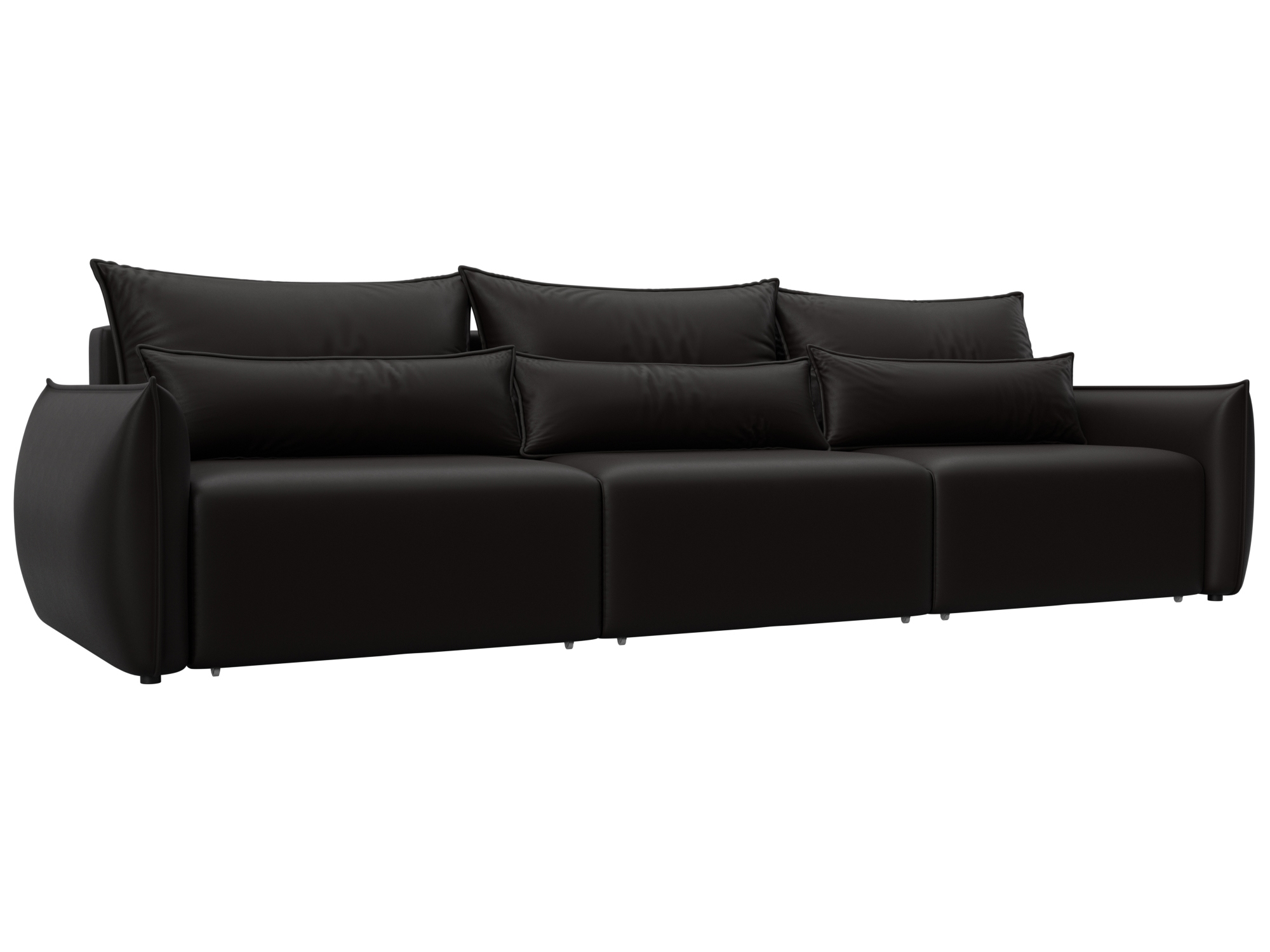 Изображение товара Диван прямой Лига-051 НПБ Лонг Лига диванов 129883 322x96x112 см экокожа цвет grifon 12 коричневый