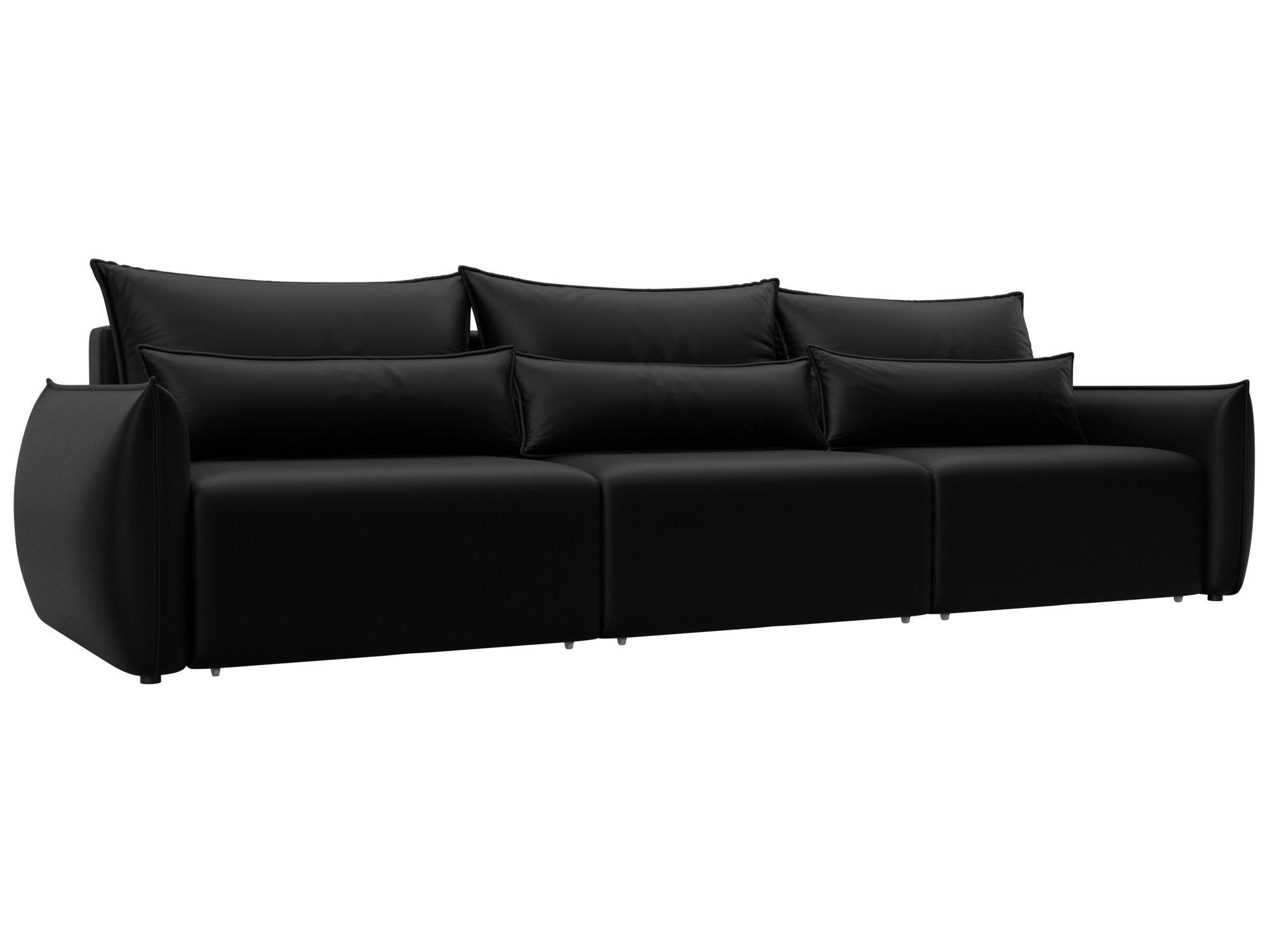 Изображение товара Диван прямой Лига-051 НПБ Лонг Лига диванов 129884 322x96x112 см экокожа цвет grifon 18 черный