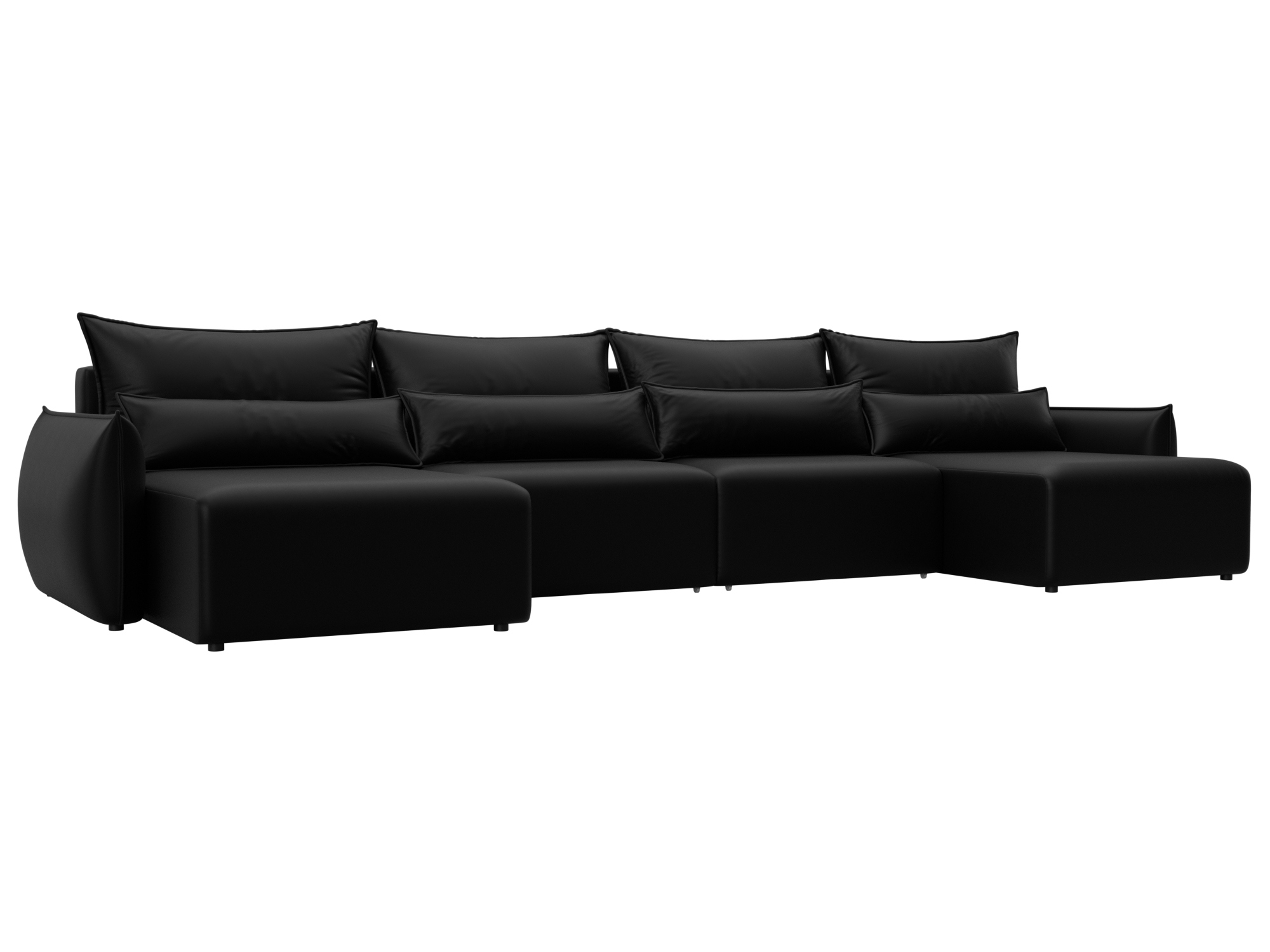 Изображение товара П-образный диван Лига-051 НПБ Лонг с механизмом Еврокнижка и эко-кожей