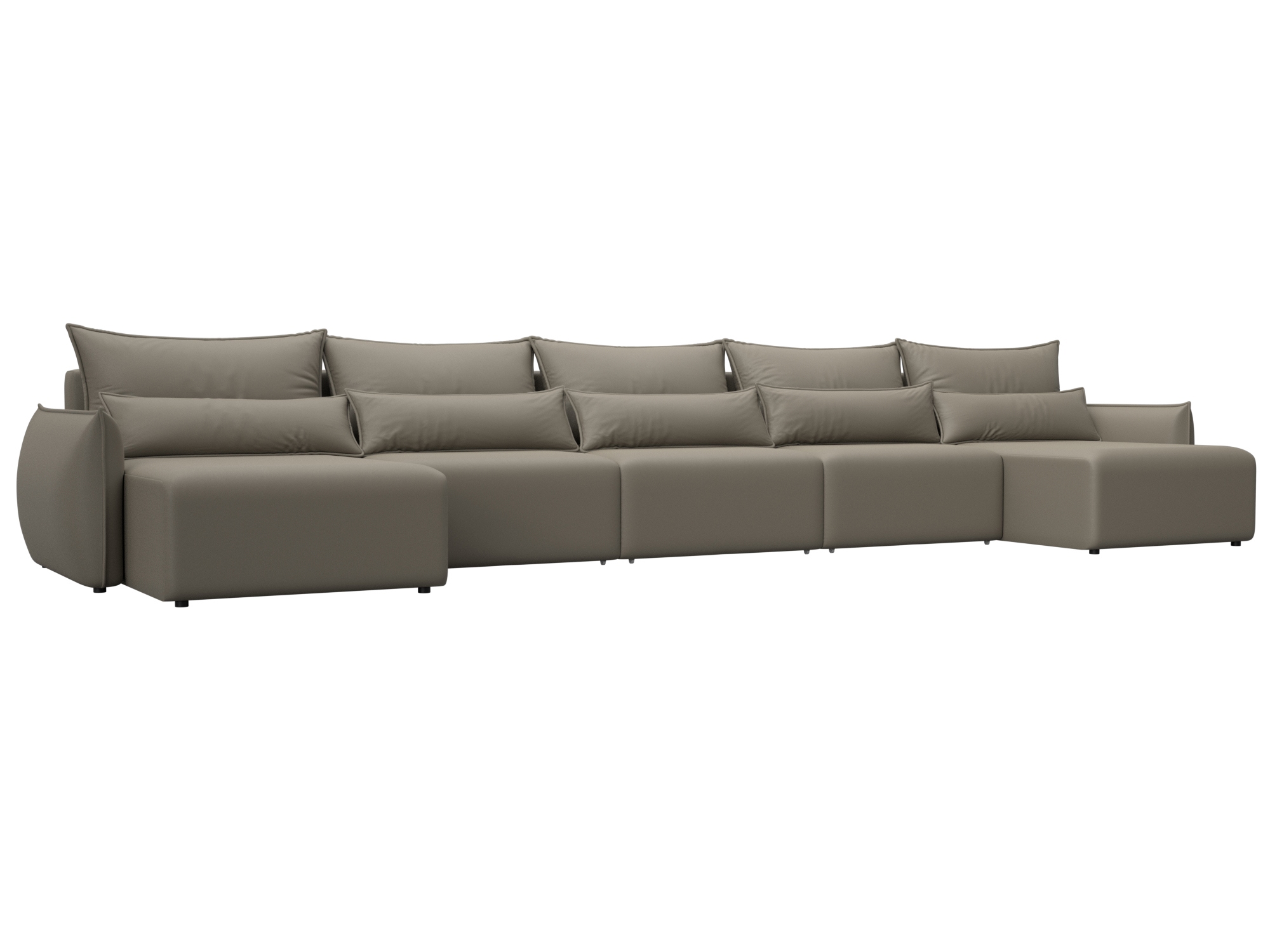 Изображение товара Диван П-образный Лига-051 НПБ МегаЛонг Лига диванов 129898 518x96x160 см экокожа цвет grifon 04 бежевый