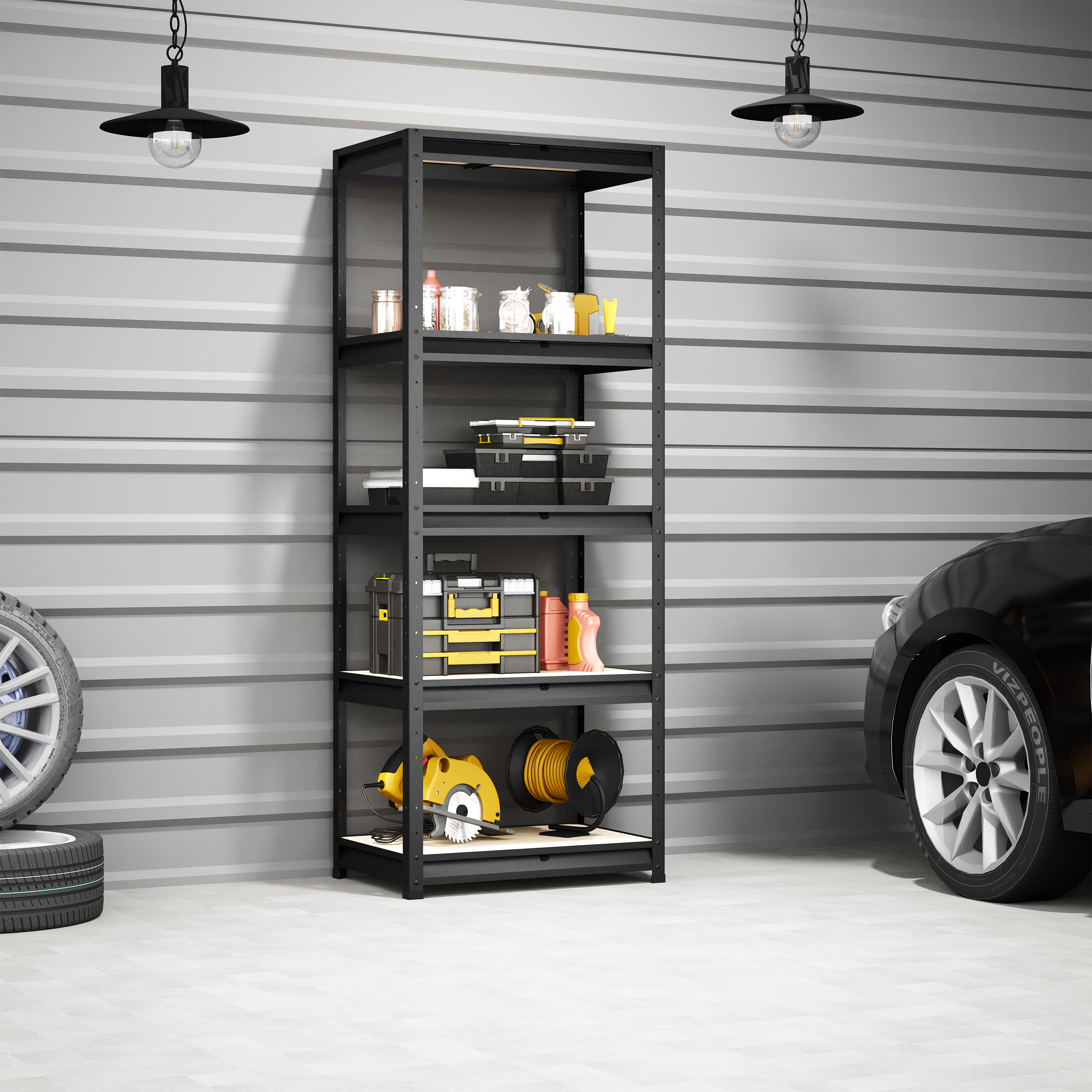 Изображение товара Стеллаж металлический Borex 75x200 см с максимальной нагрузкой до 100 кг