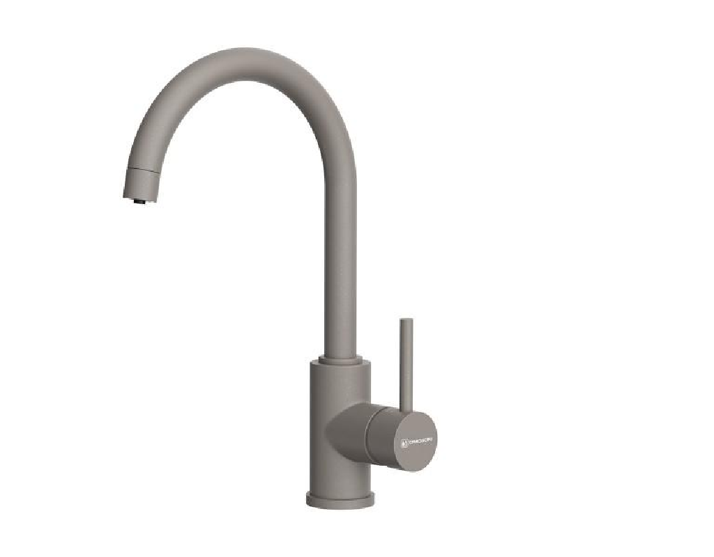 Изображение товара Однорычажный смеситель для кухни Omoikiri Shinagawa излив 22.6 см светло-серый