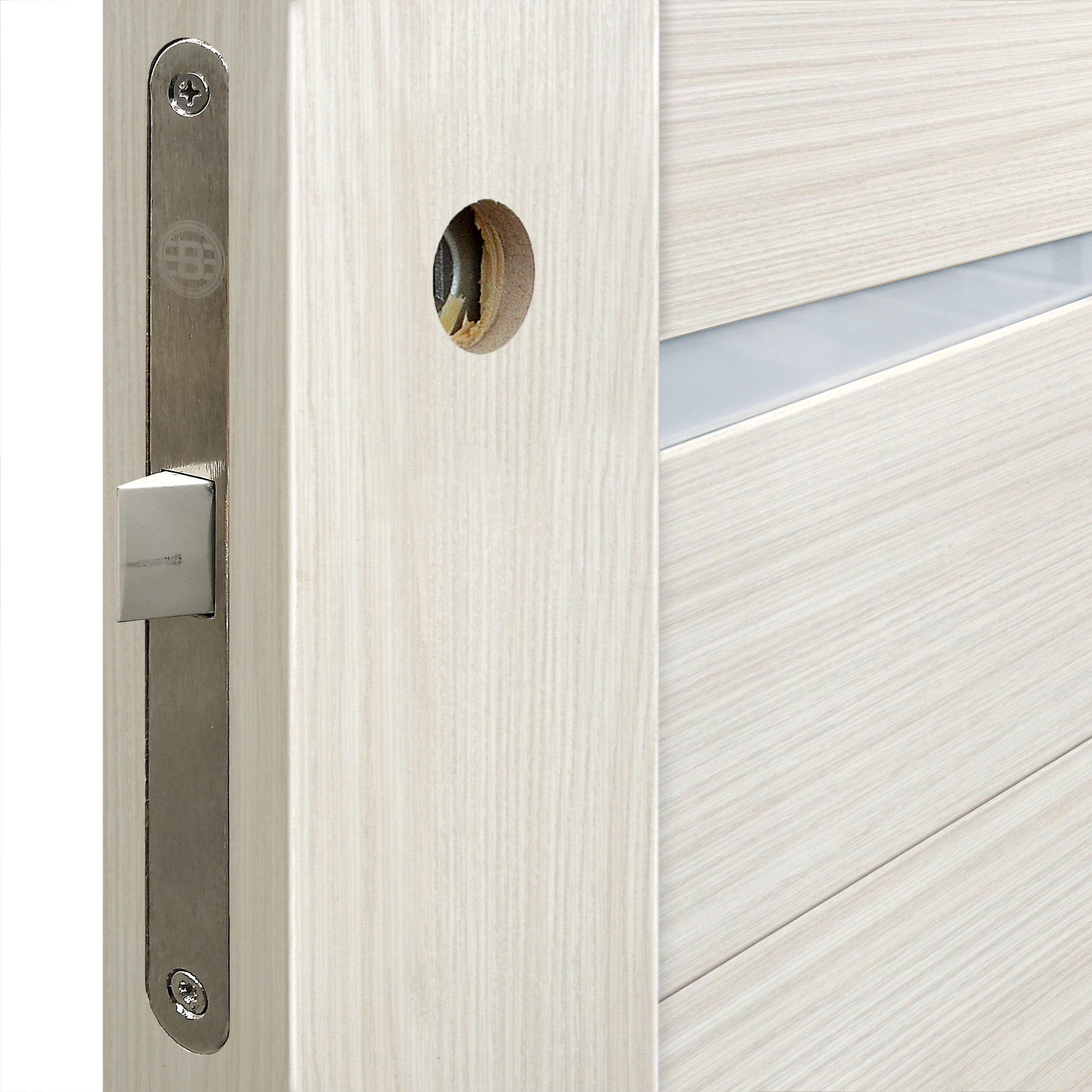 Дверь межкомнатная глухая Artens Дукато горизонтальная 80x200 см Hardflex цвет бора с замком и петлями - 4