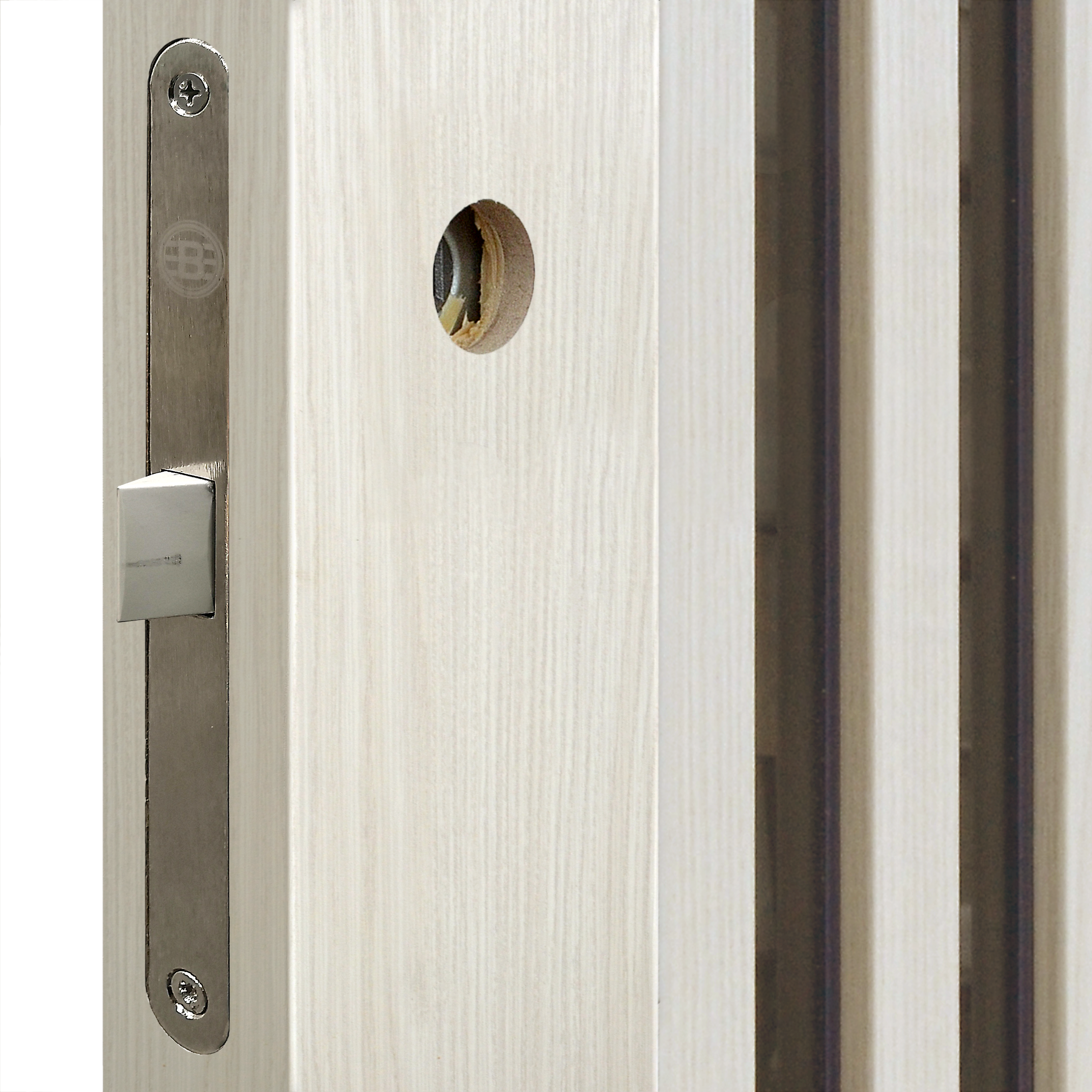 Дверь межкомнатная глухая Artens Дукато 60x200 см Hardflex цвет бора с замком и петлями - 4