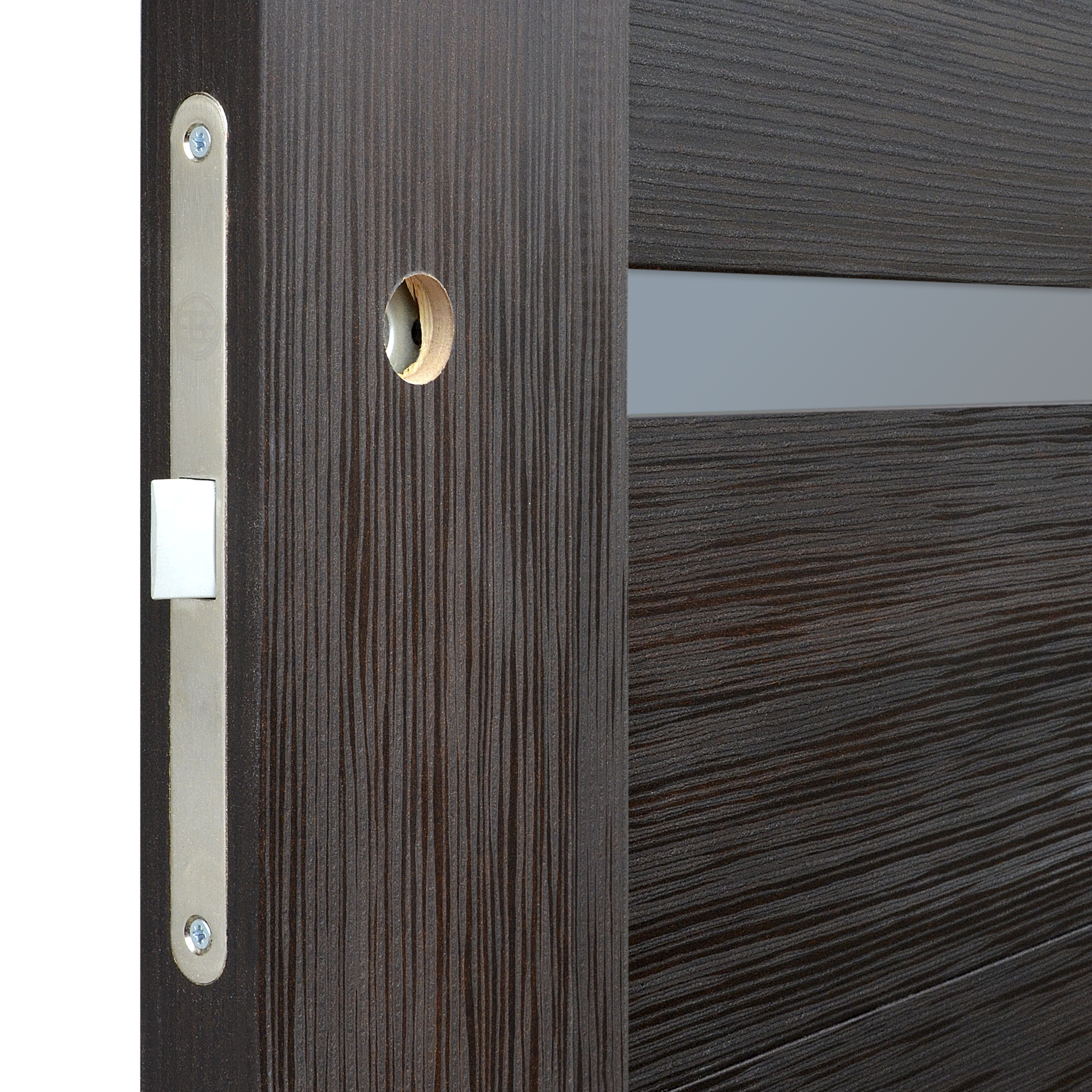 Дверь межкомнатная глухая Artens Дукато горизонтальная 80x200 см Hardflex цвет акация с замком и петлями - 4