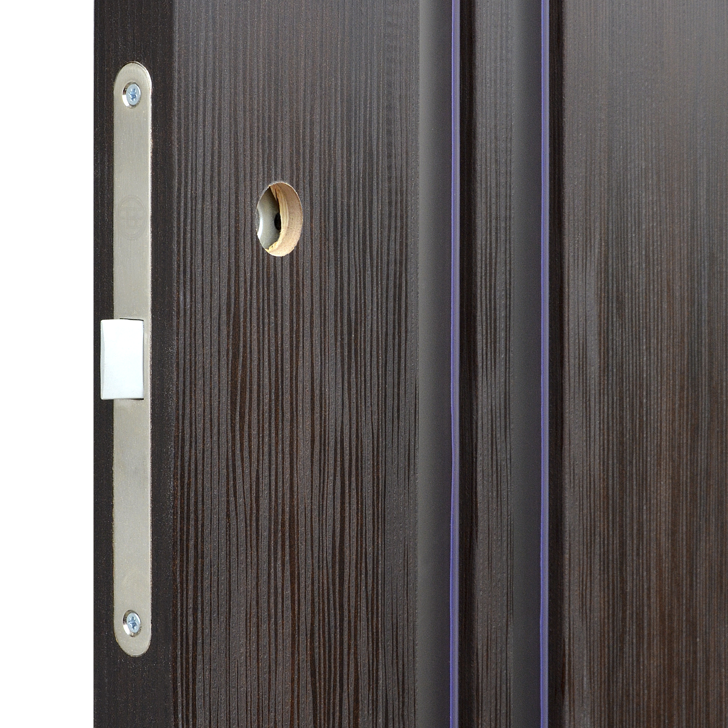 Дверь межкомнатная глухая Artens Дукато 60x200 см Hardflex цвет акация с замком и петлями - 4