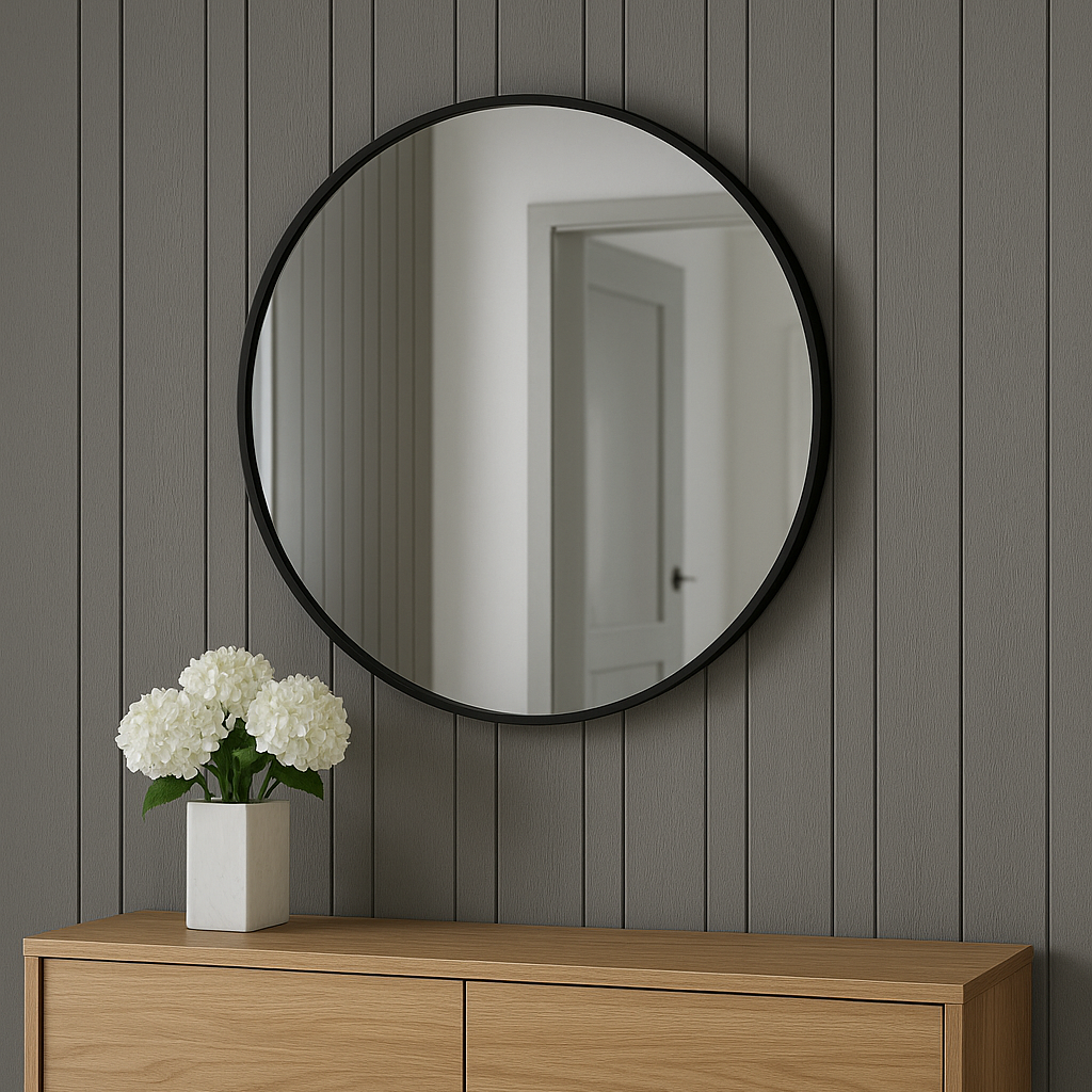 Зеркало декоративное круг 60x60 см черный