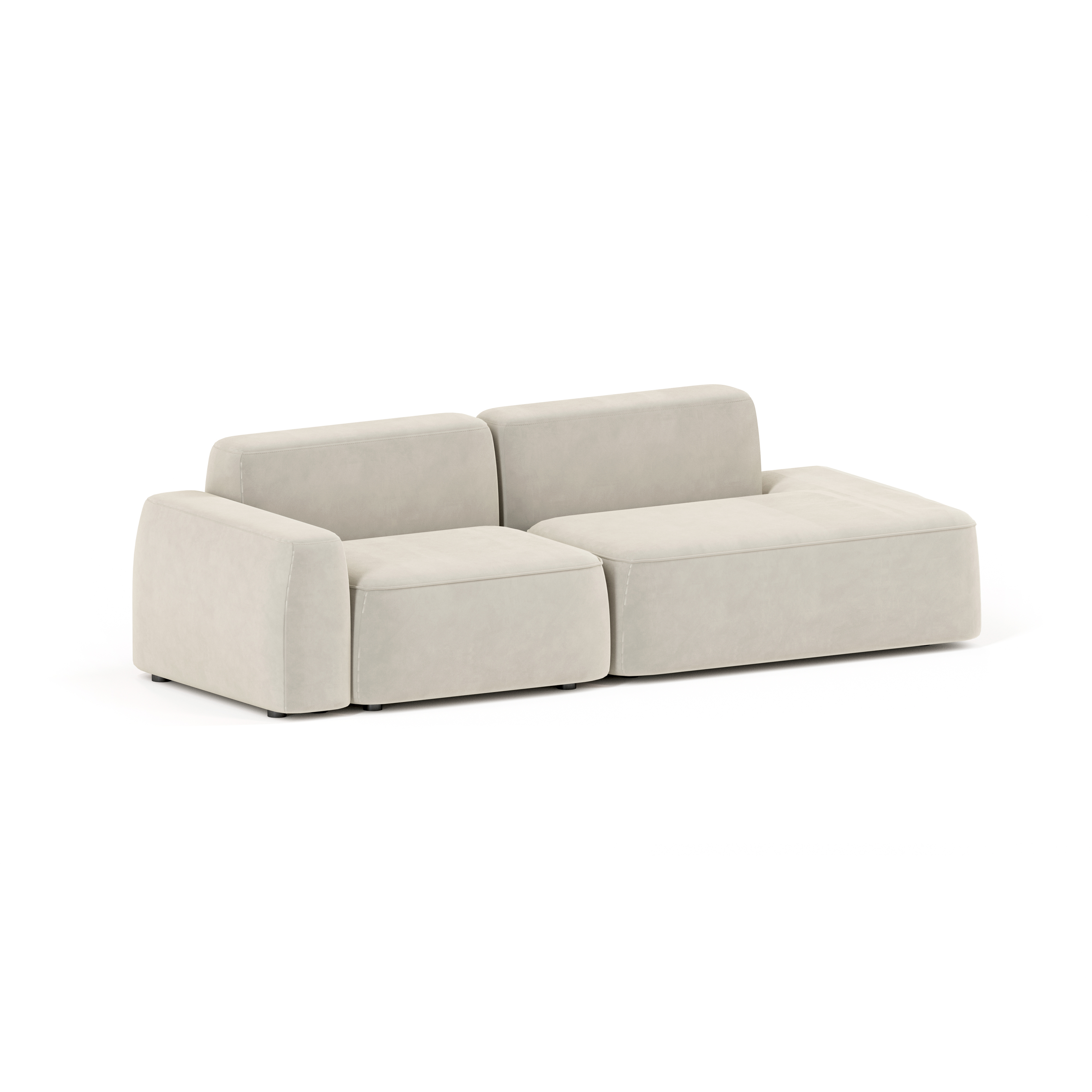 Изображение товара Диван Мebelroom Норд в стиле лофт 270х74х100 см велюр бежевый