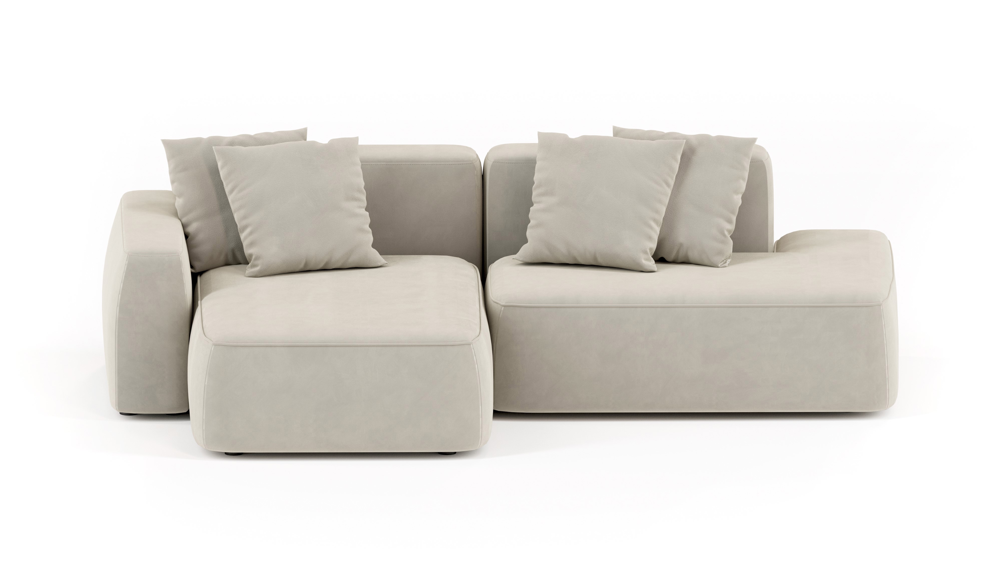 Изображение товара Диван Mebelroom Норд в стиле лофт 270x74x160 см велюр бежевый