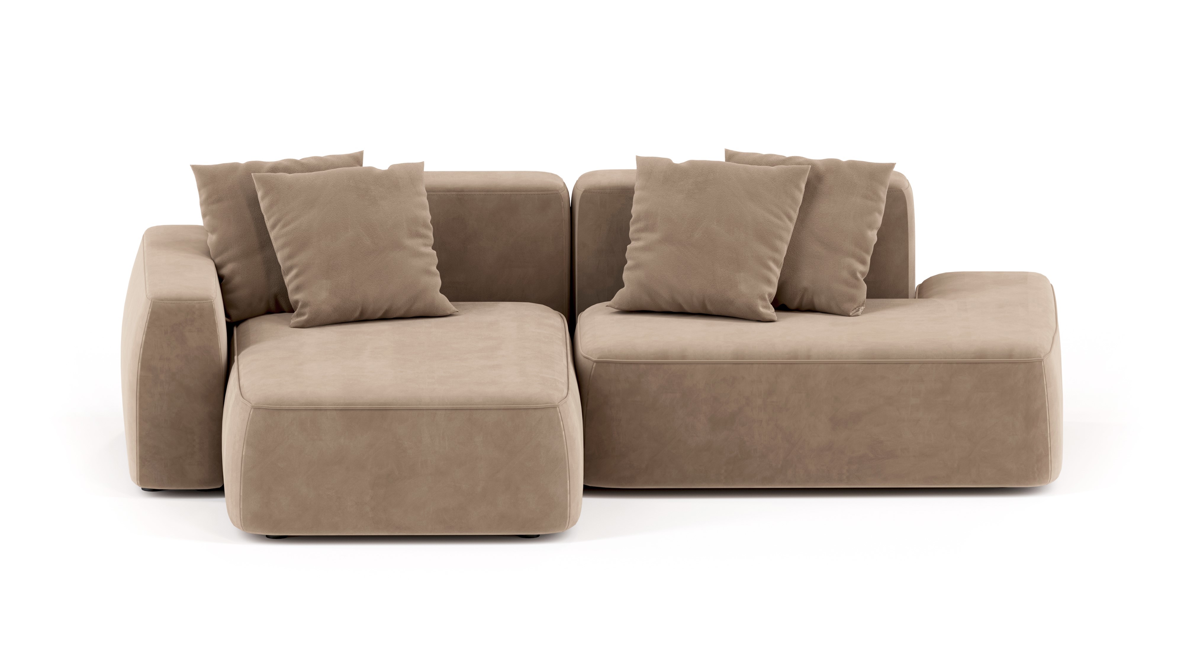 Изображение товара Диван Mebelroom Норд 270x74x160 см угловой велюр коричневый стиль лофт