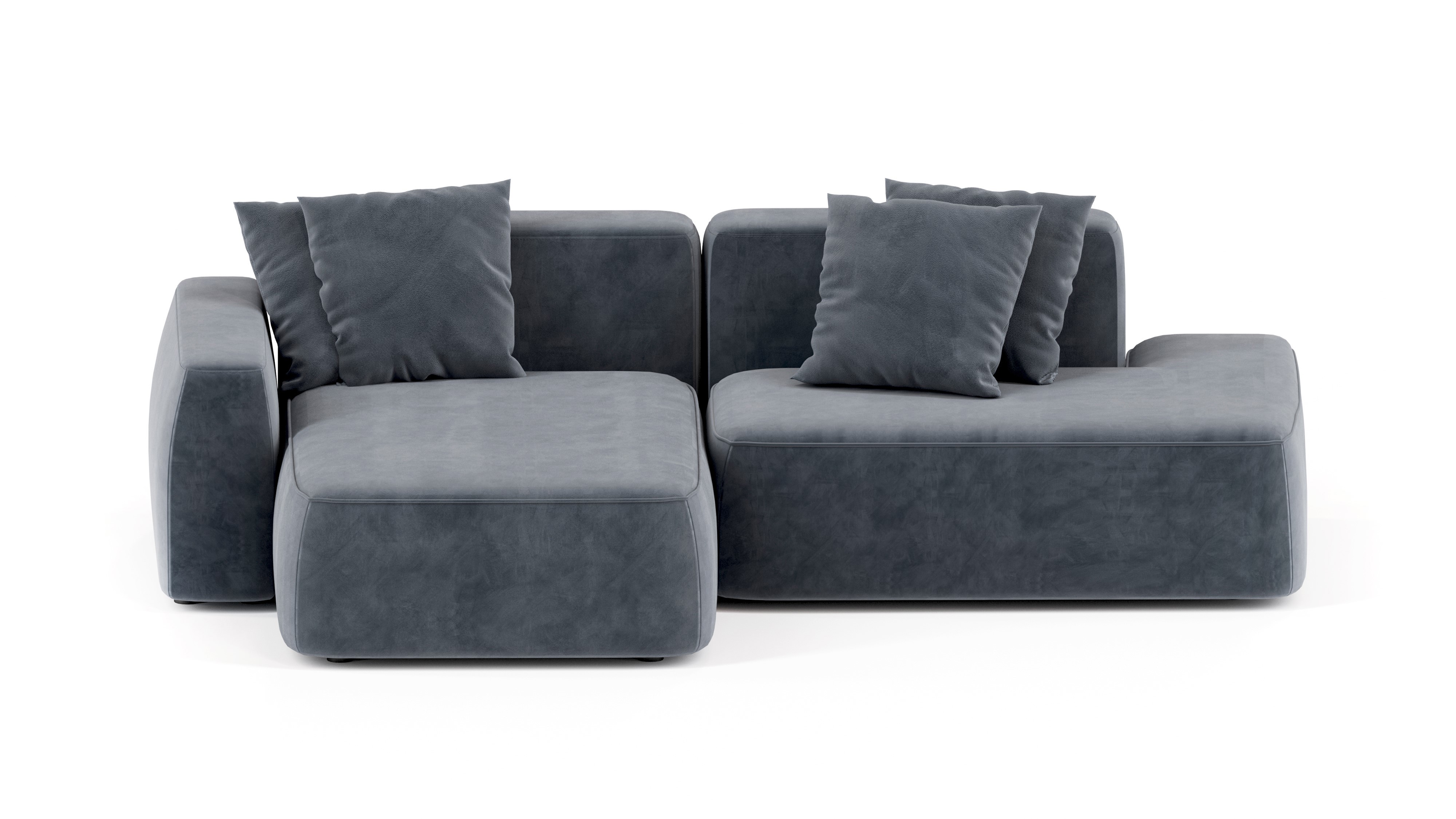 Изображение товара Диван Mebelroom Норд 270x74x160 см велюр цвет тедди темно-серый