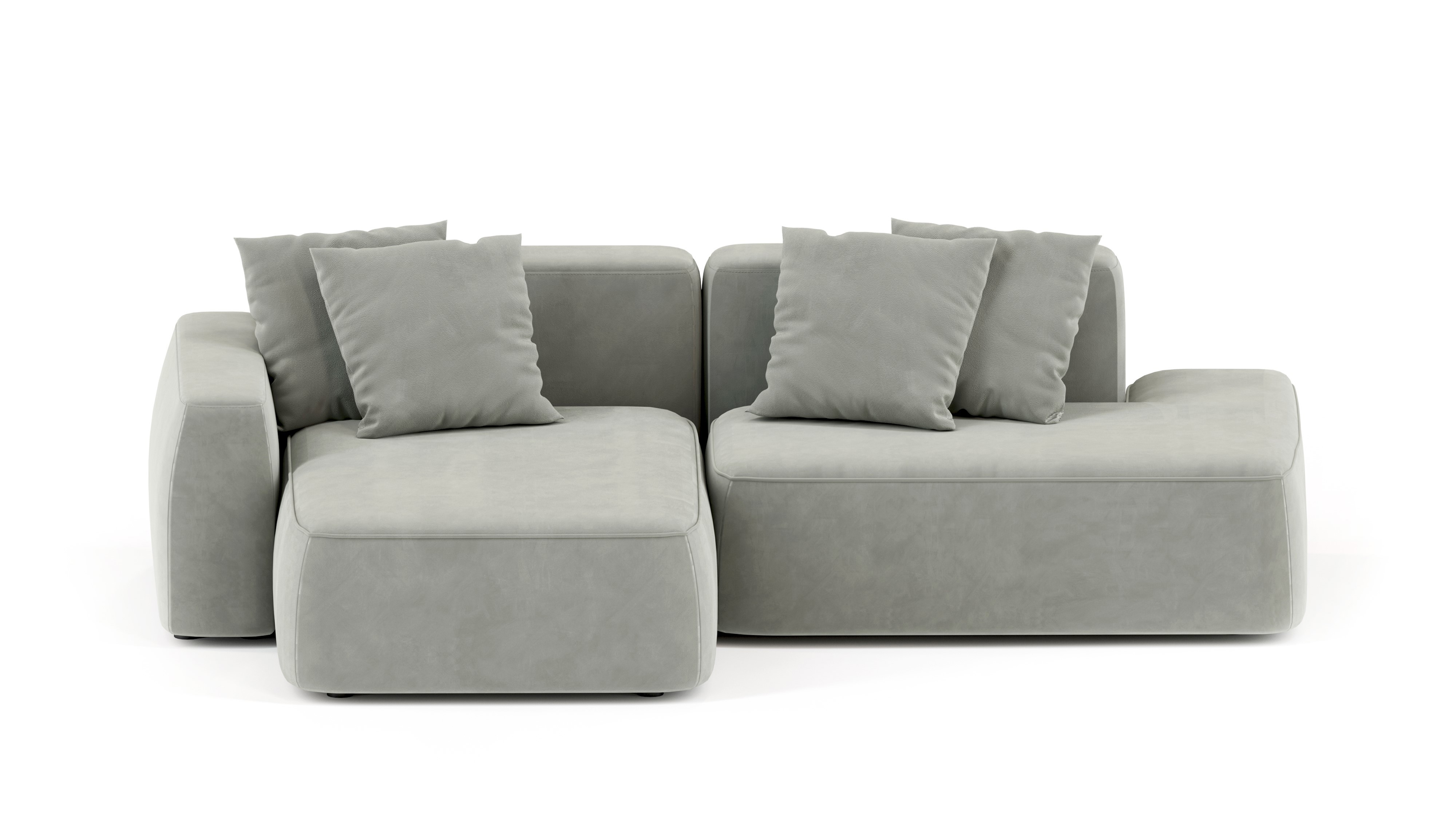 Изображение товара Угловой модульный диван Mebelroom Норд 270x74x160 см велюр серый