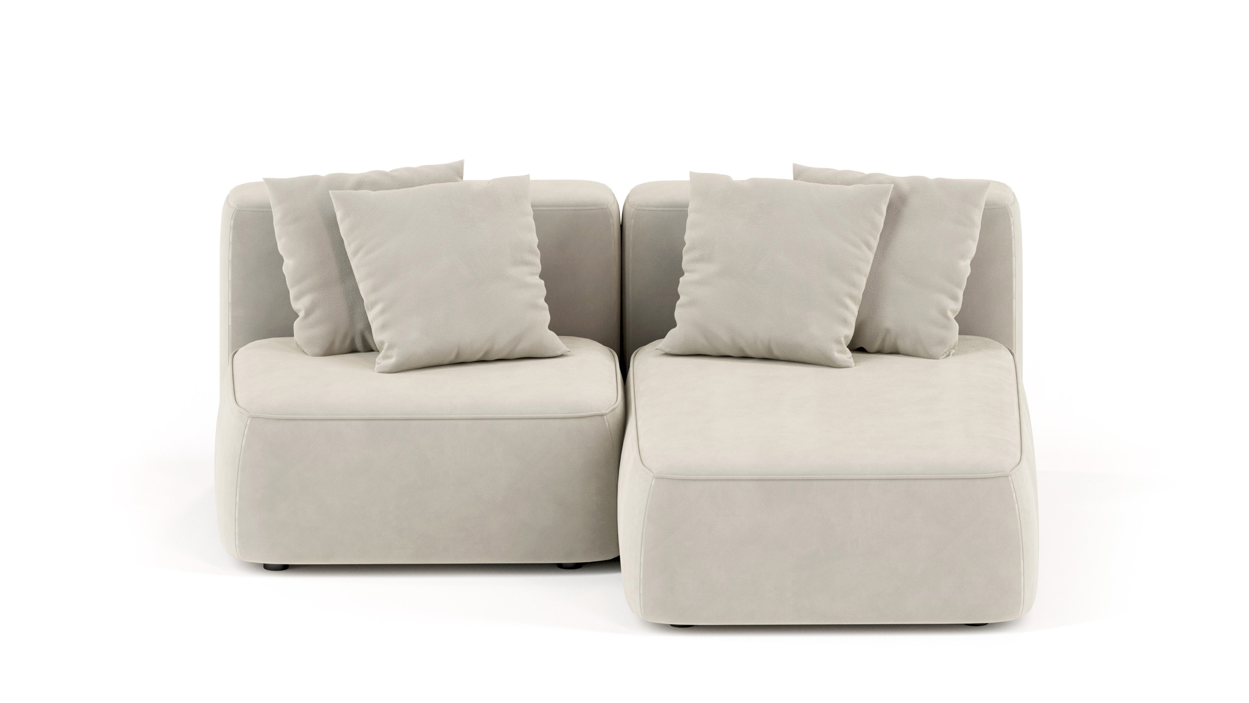 Изображение товара Модульный диван Mebelroom Норд в стиле лофт велюр бежевый 200x74x160 см