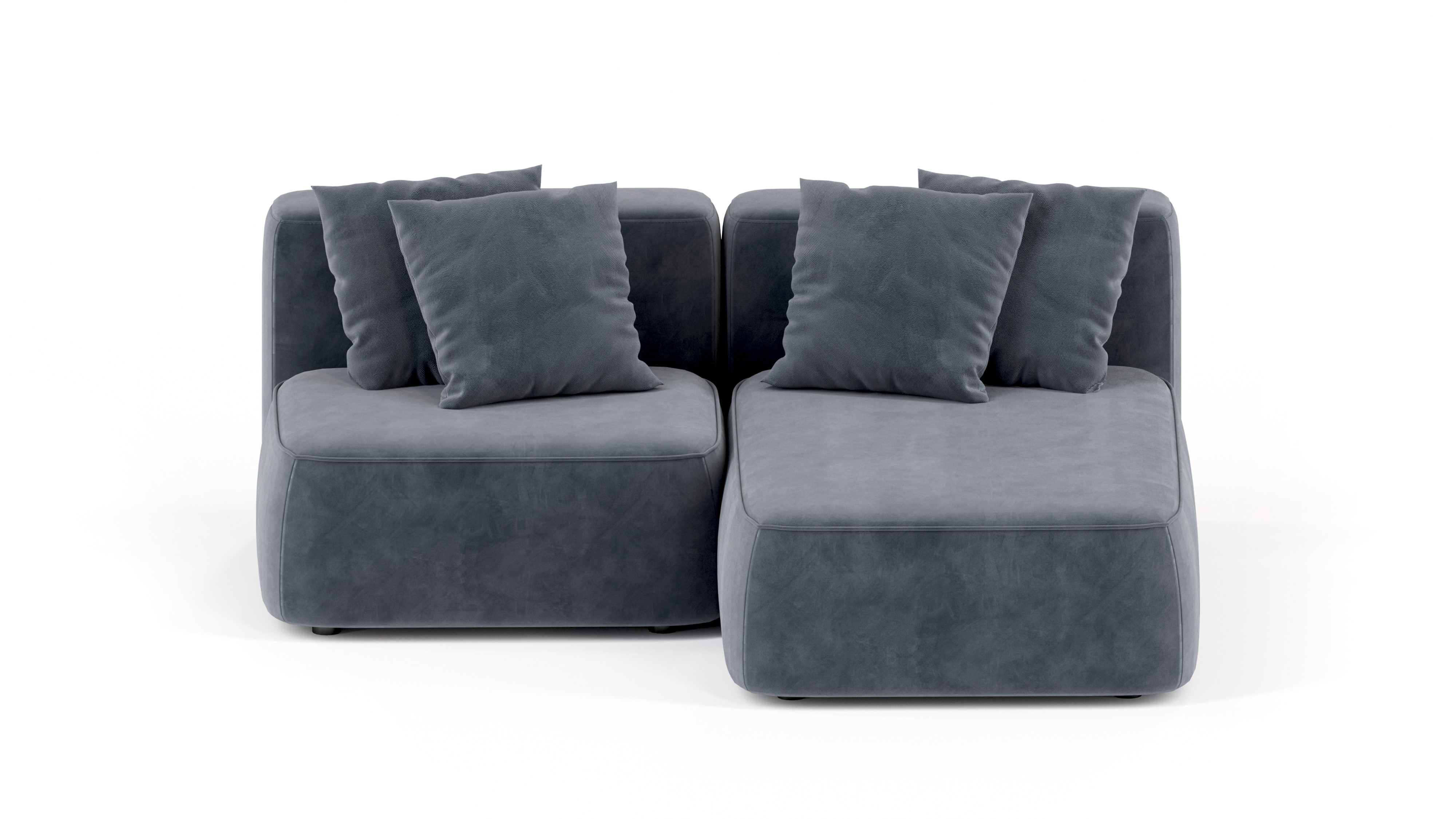 Изображение товара Диван угловой Mebelroom Норд 200x74x160 см велюр цвет темно-серый