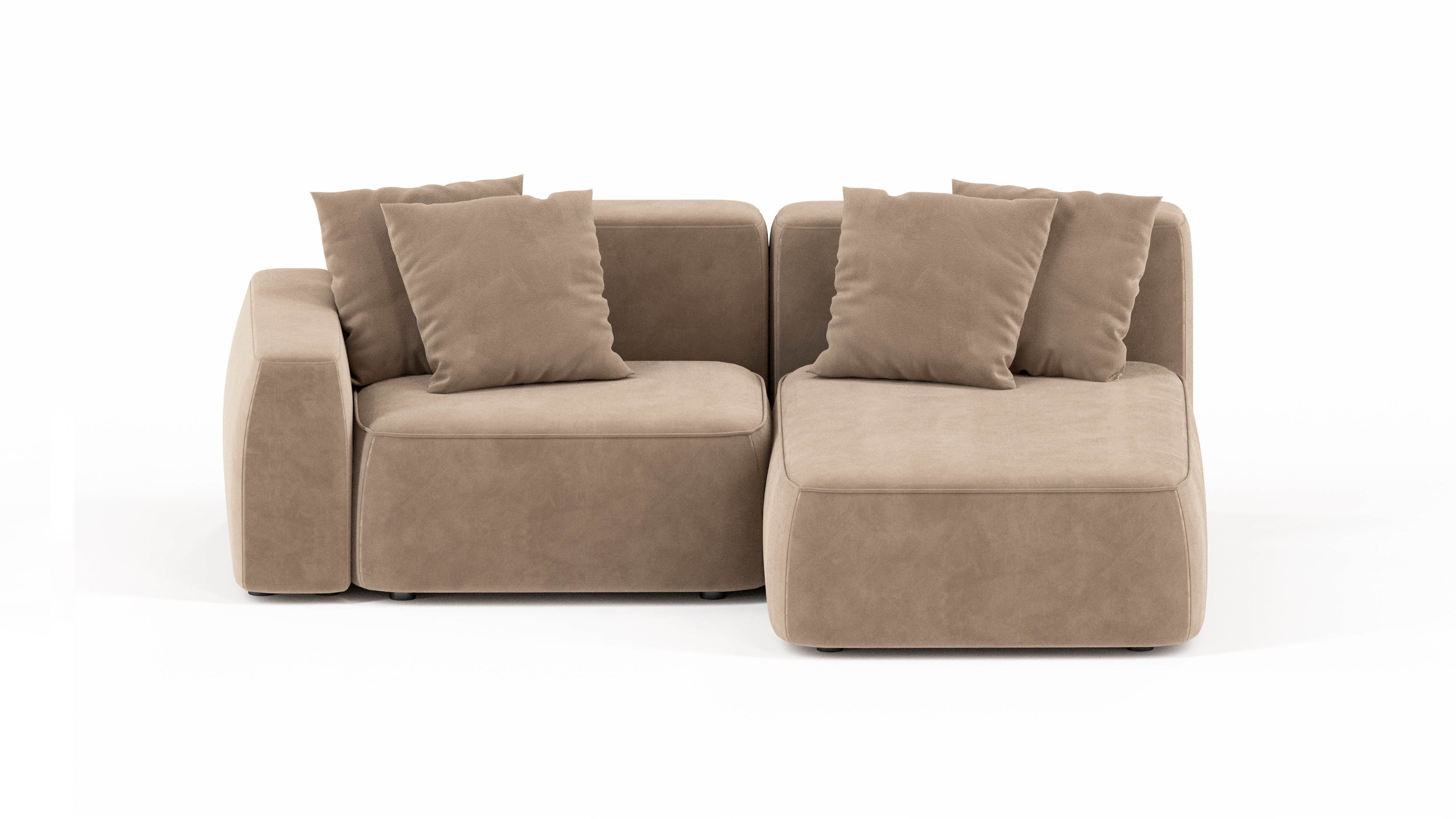 Изображение товара Диван Mebelroom 230x74x160 см велюр цвет коричневый