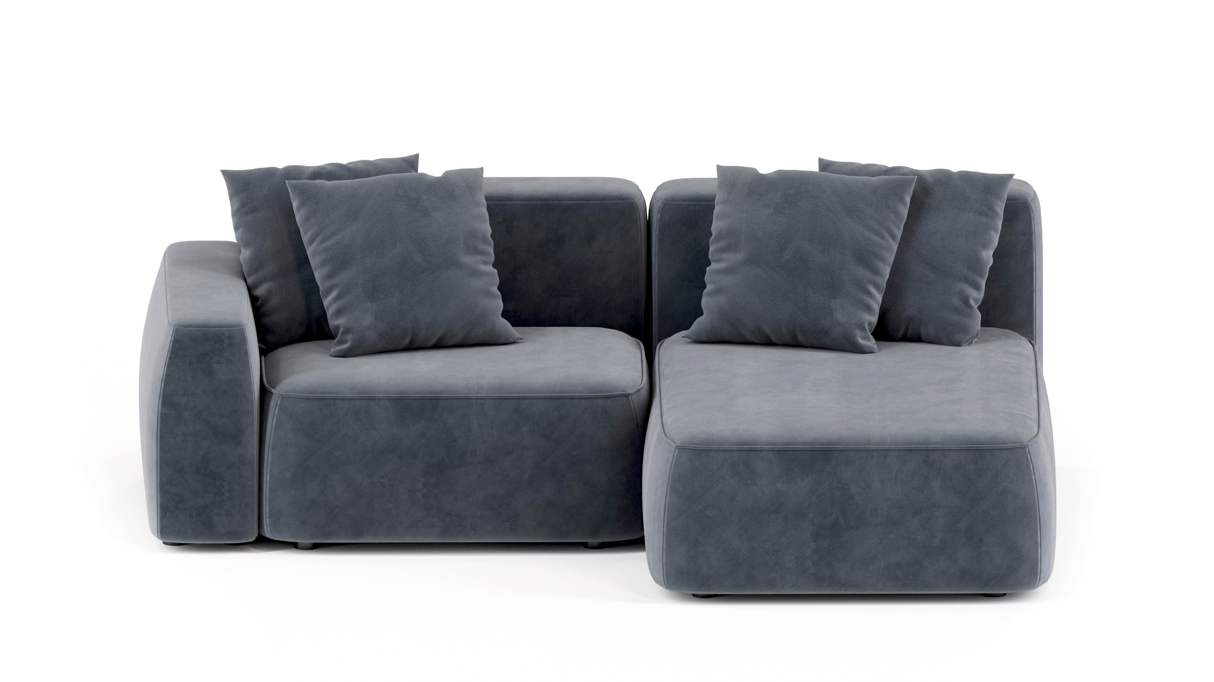 Изображение товара Диван модульный Mebelroom Норд 230x74x160 см велюр серый стиль лофт